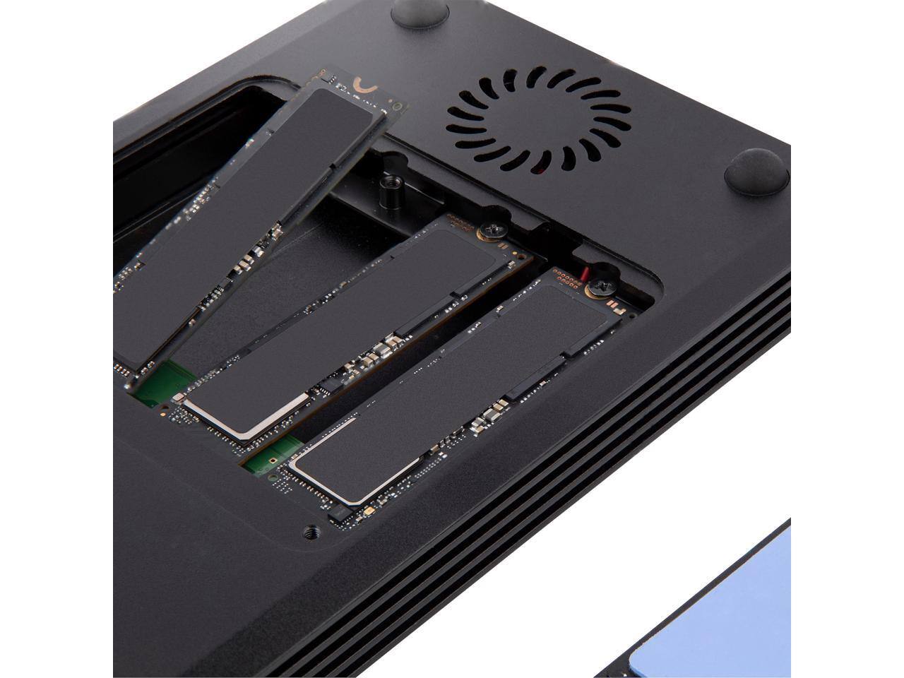 Alt View 4. StarTech.com - StarTech.com 4-Bay Thunderbolt 3 NVMe Enclosure - 1x DisplayPort, 2x TB3 Ports, 40Gbps, 72W (M2E4BTB3).