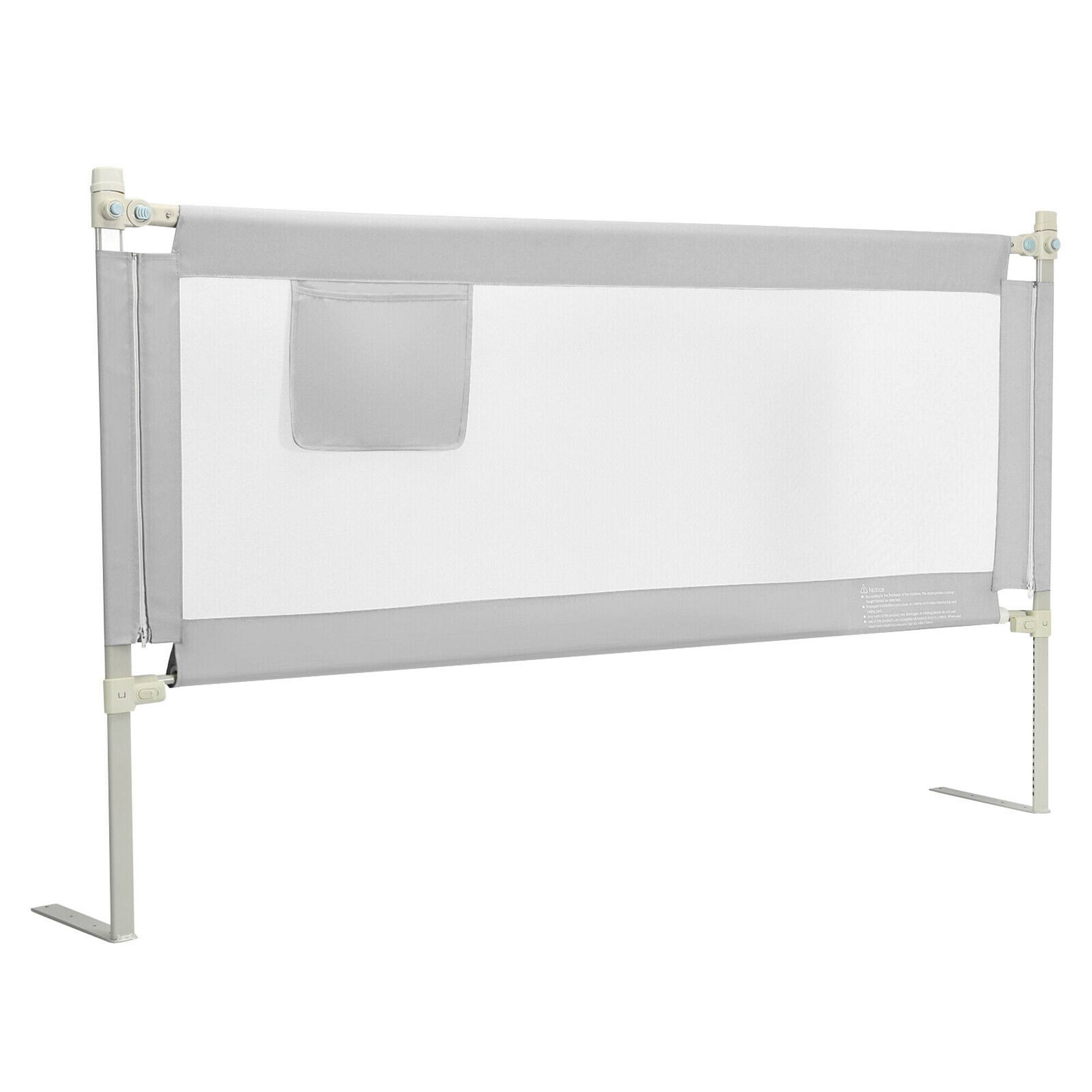 Gymax - 69.5'' Bed Rails for Toddlers Vertical Lifting Baby Bed Rail Guard with Lock Grey - Gray price history on PriceWatchPro