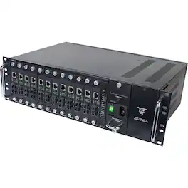 Tripp Lite - by Eaton 12-Slot Media Converter Chassis for Select N784-H and N785-H Models, 3U Rack Mount - 2 x Number of - Black