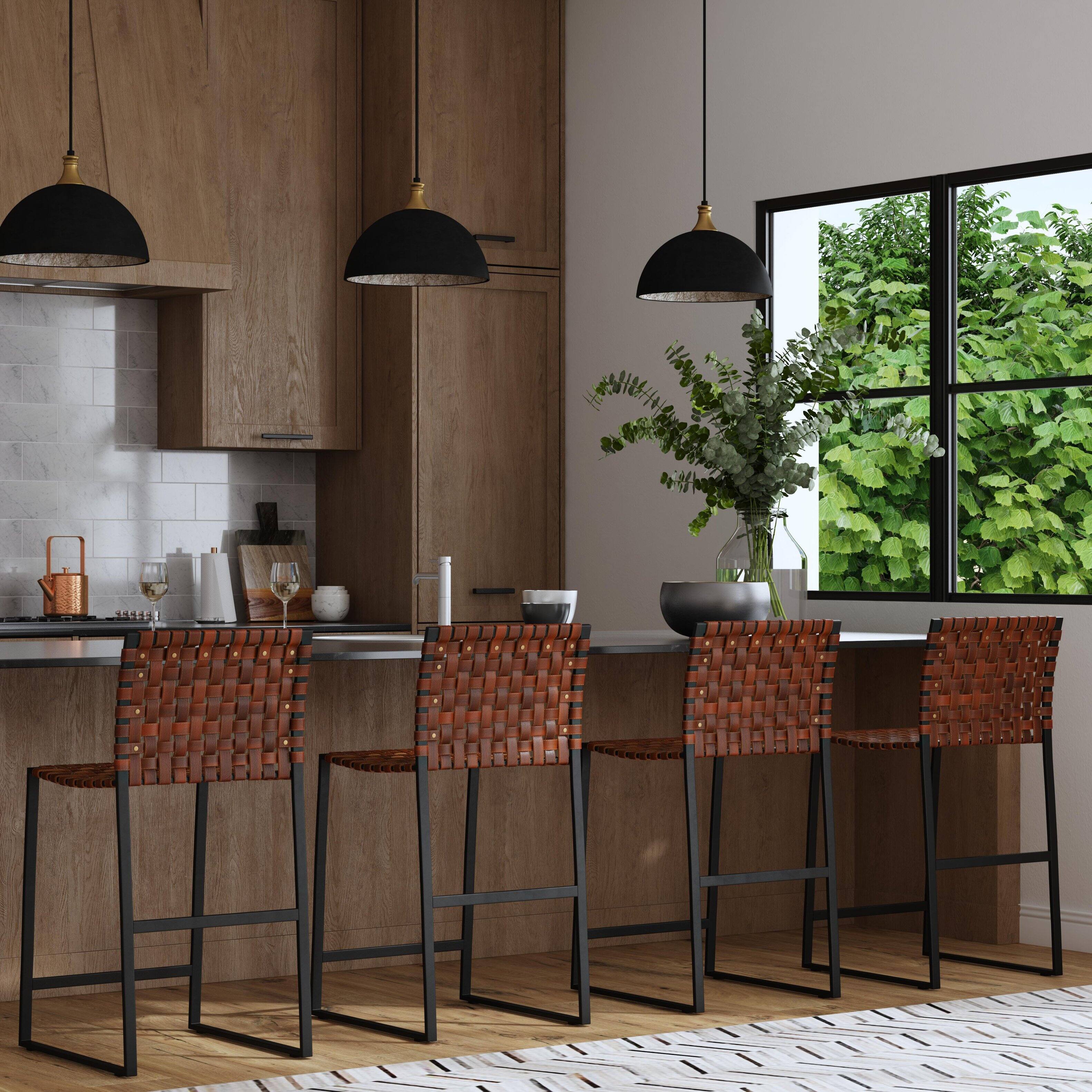 Alt View 7. Butler Specialty - Urban Woven Leather 25" Counter Stool - Medium Brown.