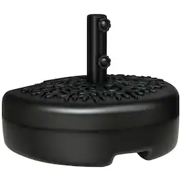 Outsunny - Sand or Water Filled Half Patio Umbrella Stand Holder,Half Round Umbrella Base, Fit 1.5"or 2" Pole, 40lb Capacity Water - Black