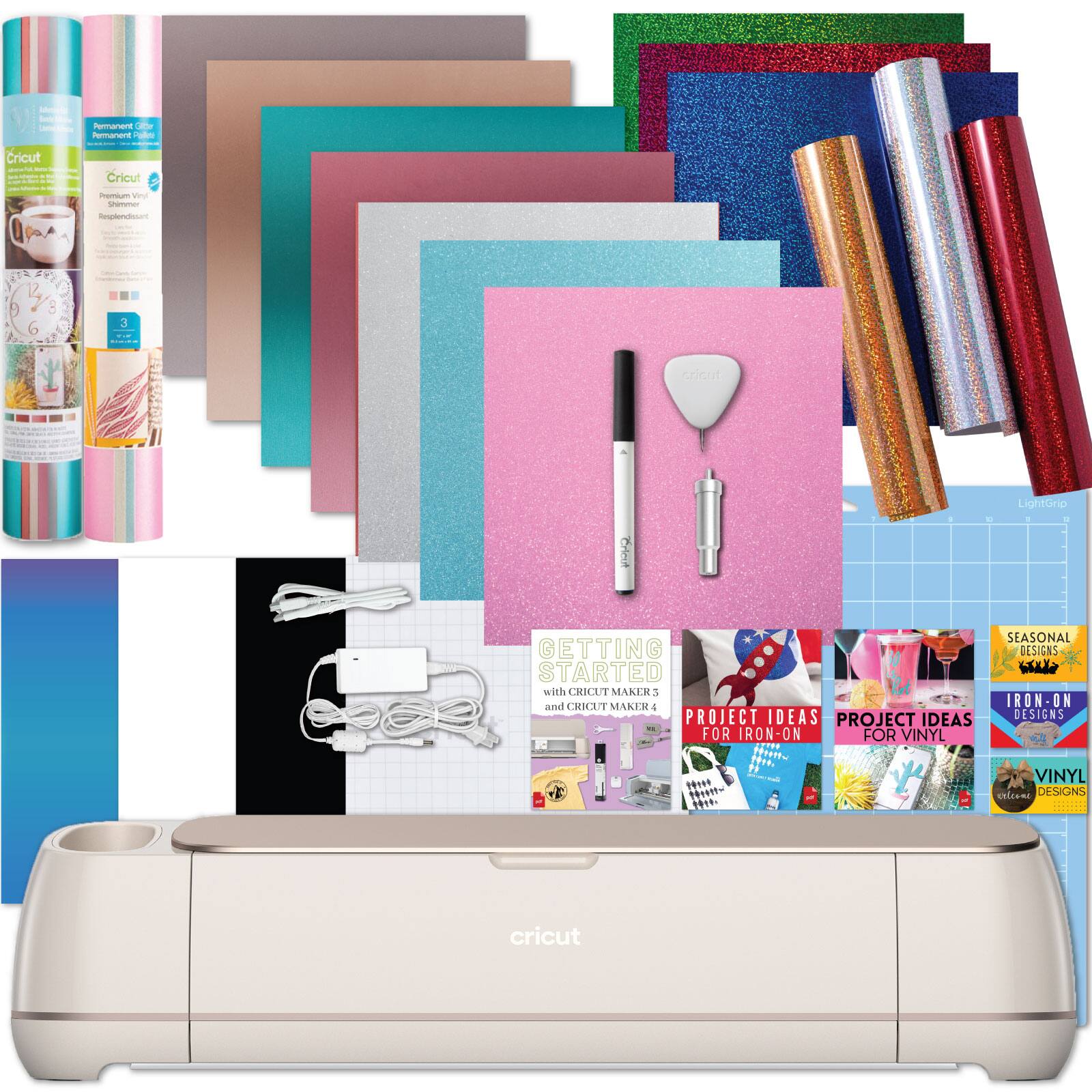 Cricut - Maker 4 Cutting Machine with Vinyl Sampler Pack Bundle