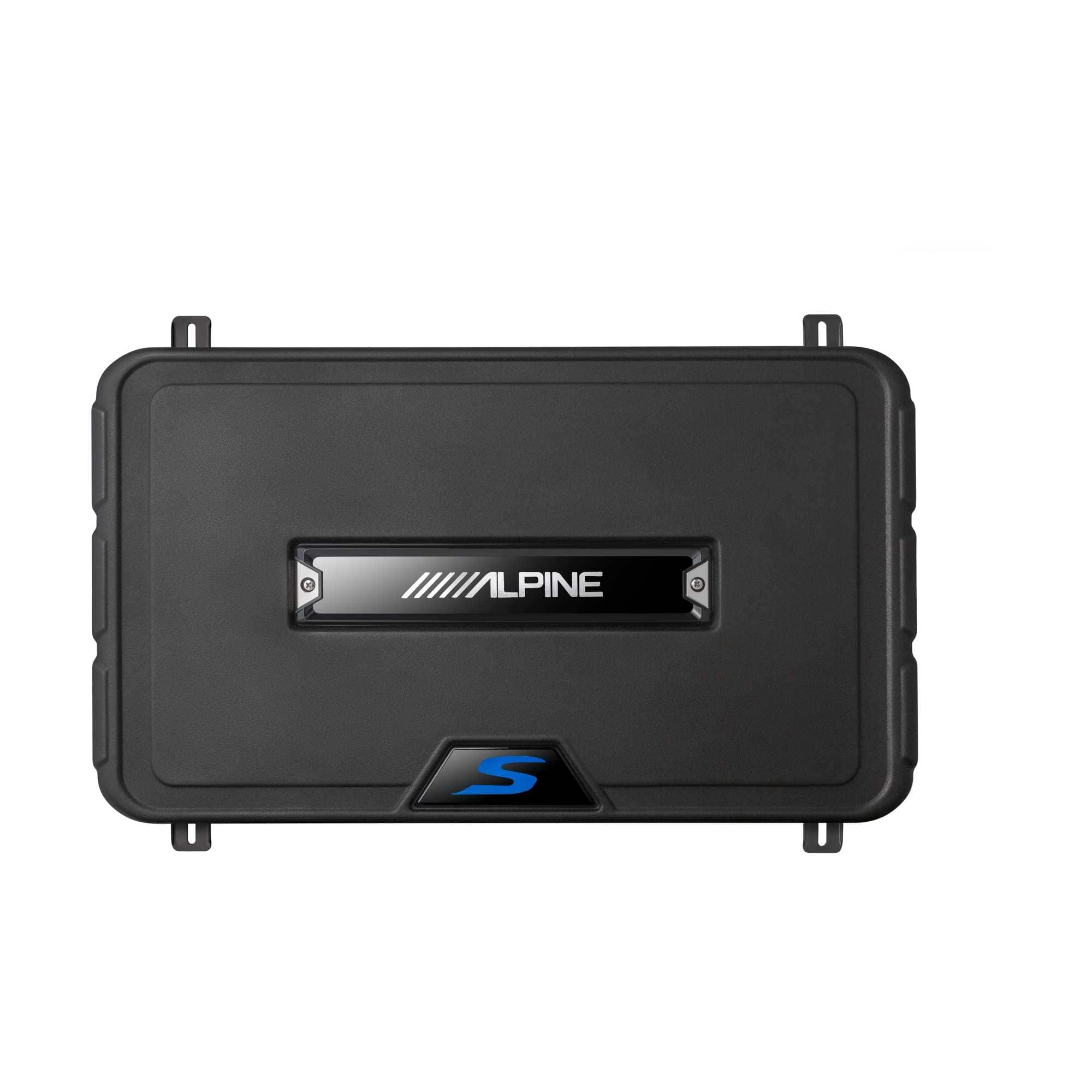 Alpine - SS-SB12 Single 12” S-Series Shallow Preloaded Subwoofer Enclosure - Black/Gray