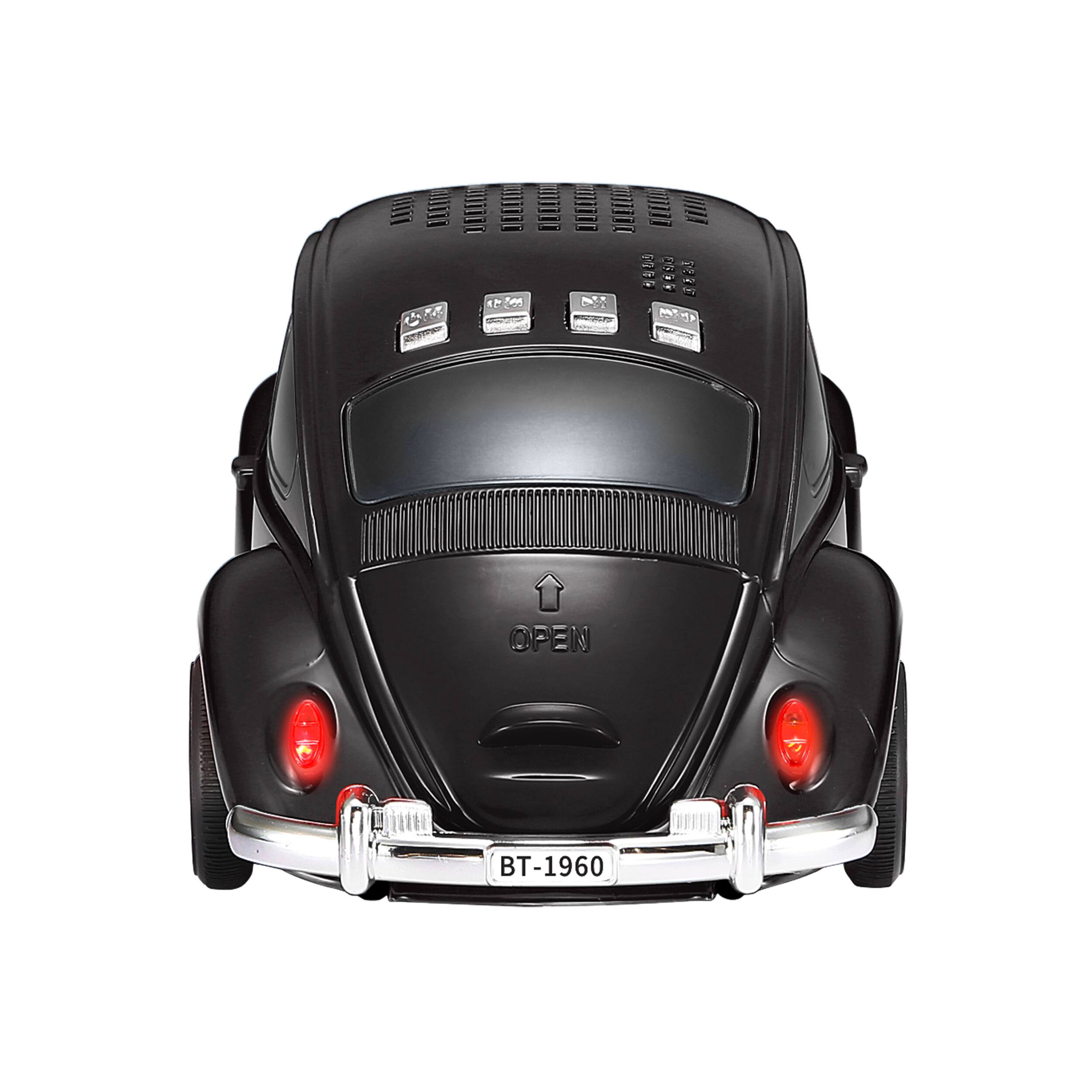 Alt View 11. QFX - Retro Car Portable Bluetooth Speaker with Bass Radiator and LED Lights - Black.