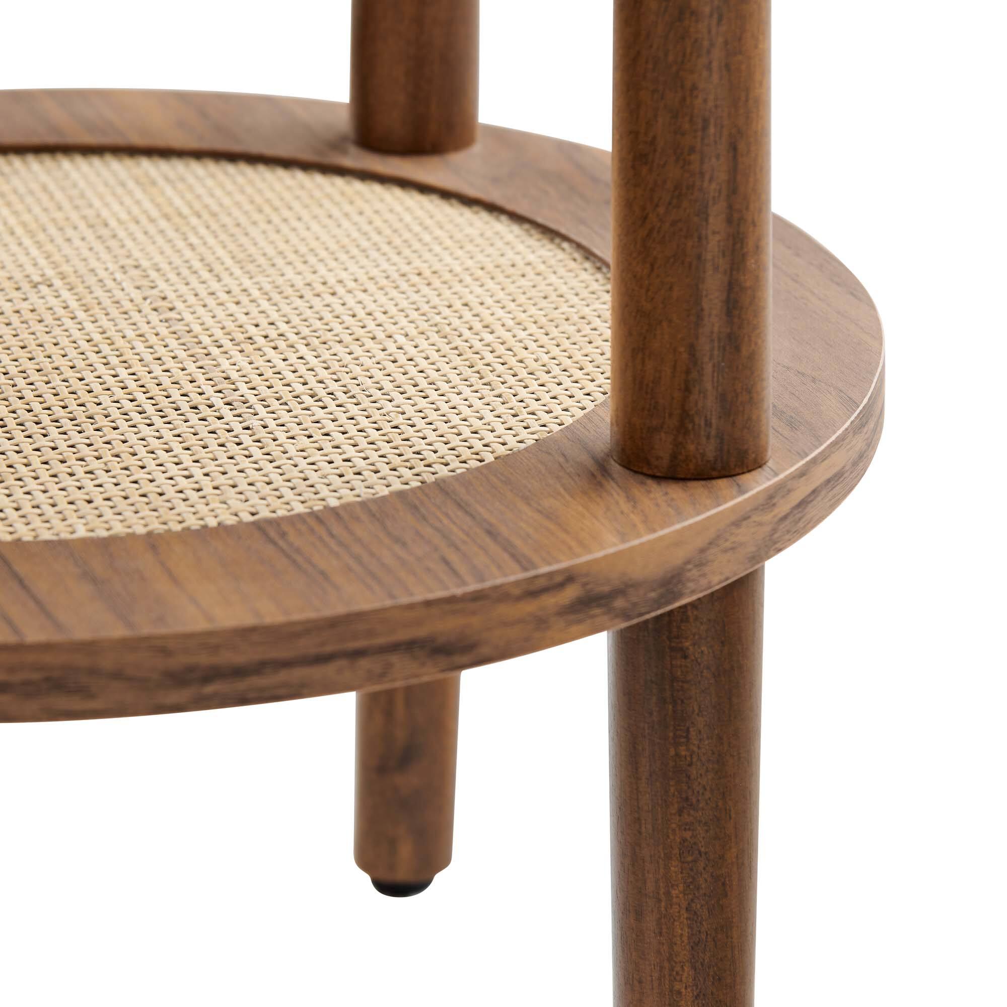 Alt View 3. Modway - Torus Round Side Table by Modway - Walnut.