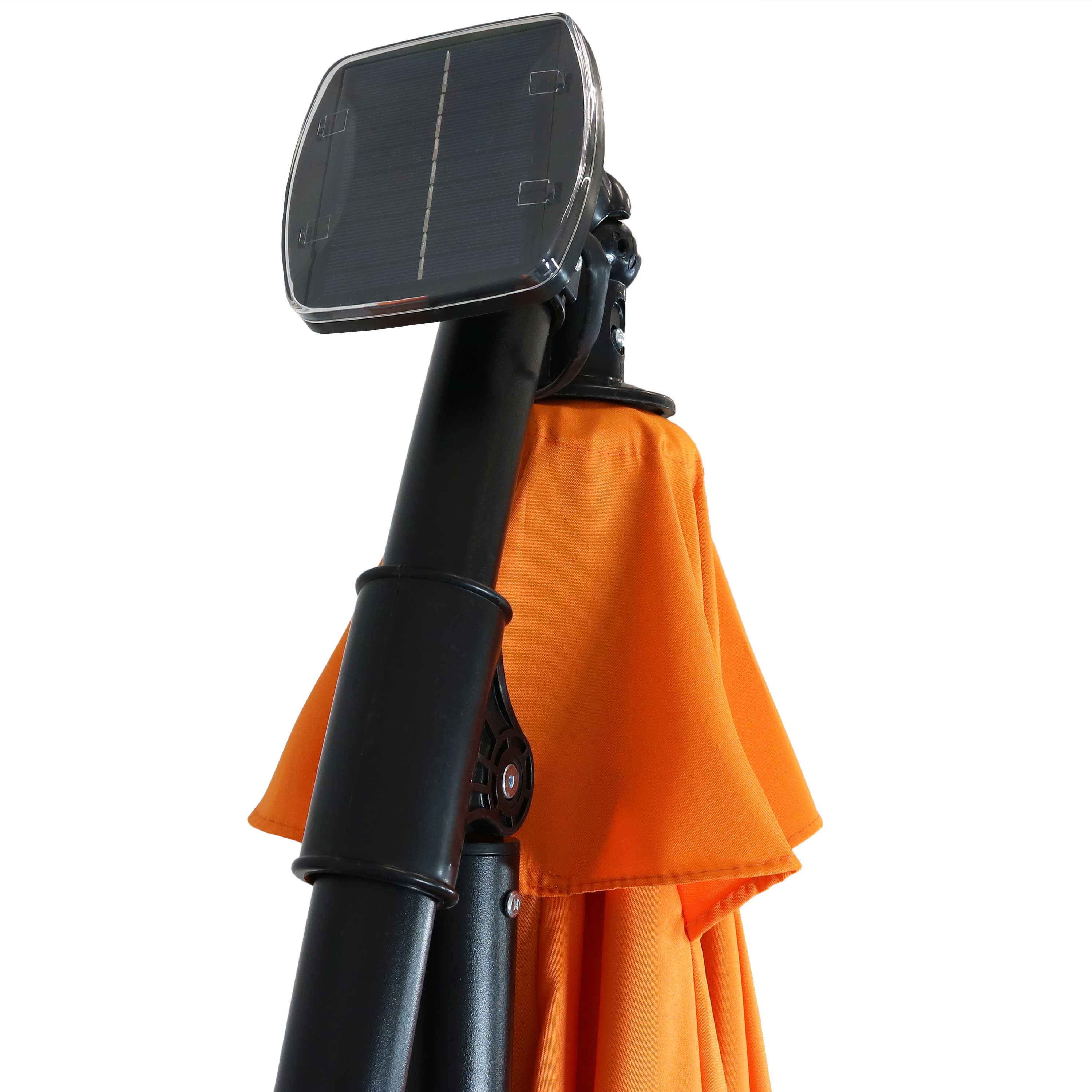 Alt View 9. Sunnydaze - 9.5 ft Solar Cantilever Offset Patio Umbrella - Tangerine.