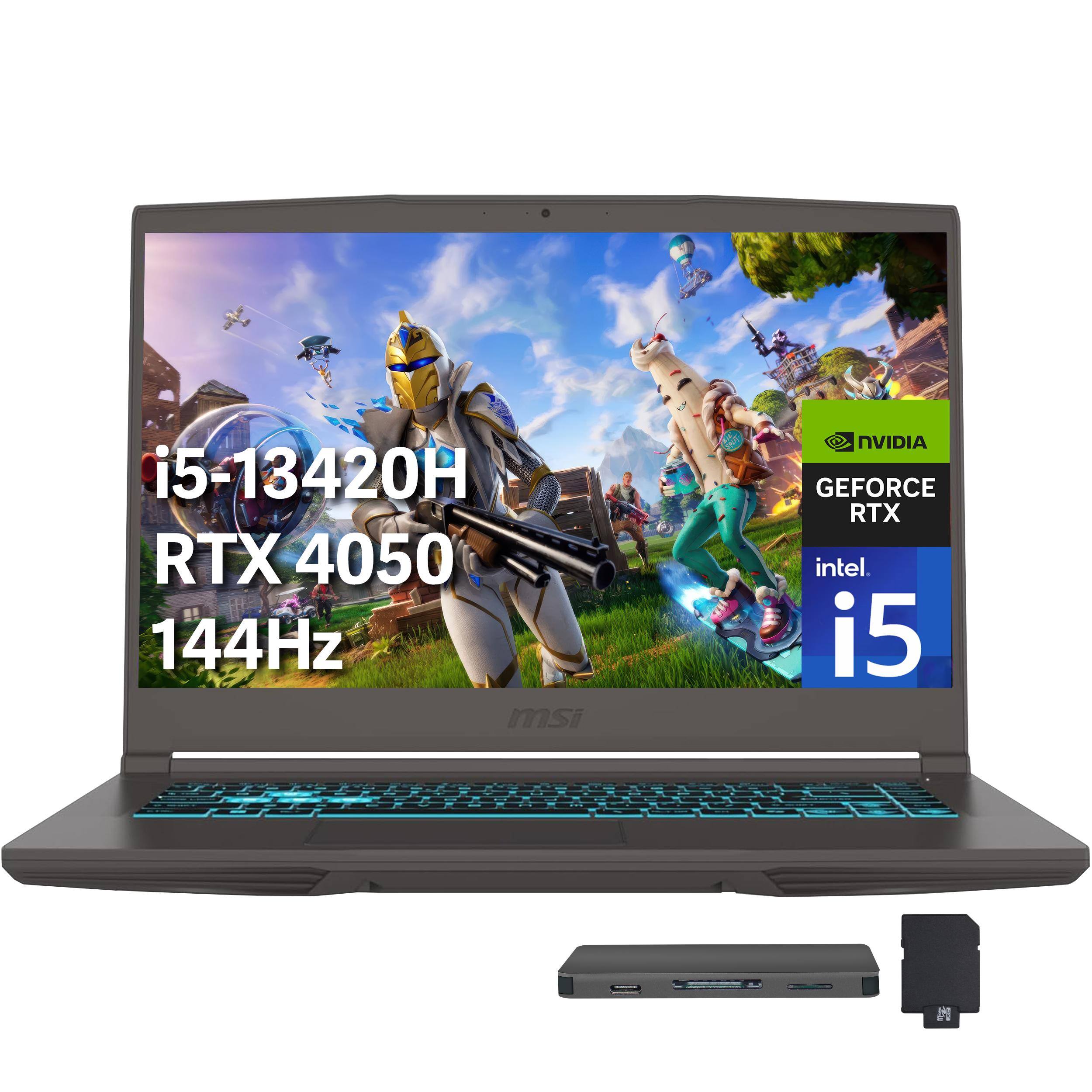 MSI - Thin 15 15.6" FHD Gaming Laptop,Intel i5-13420H,64GB RAM,2TB SSD+256GB Dock Station,GeForce RTX 4050,Win 11 - Gray