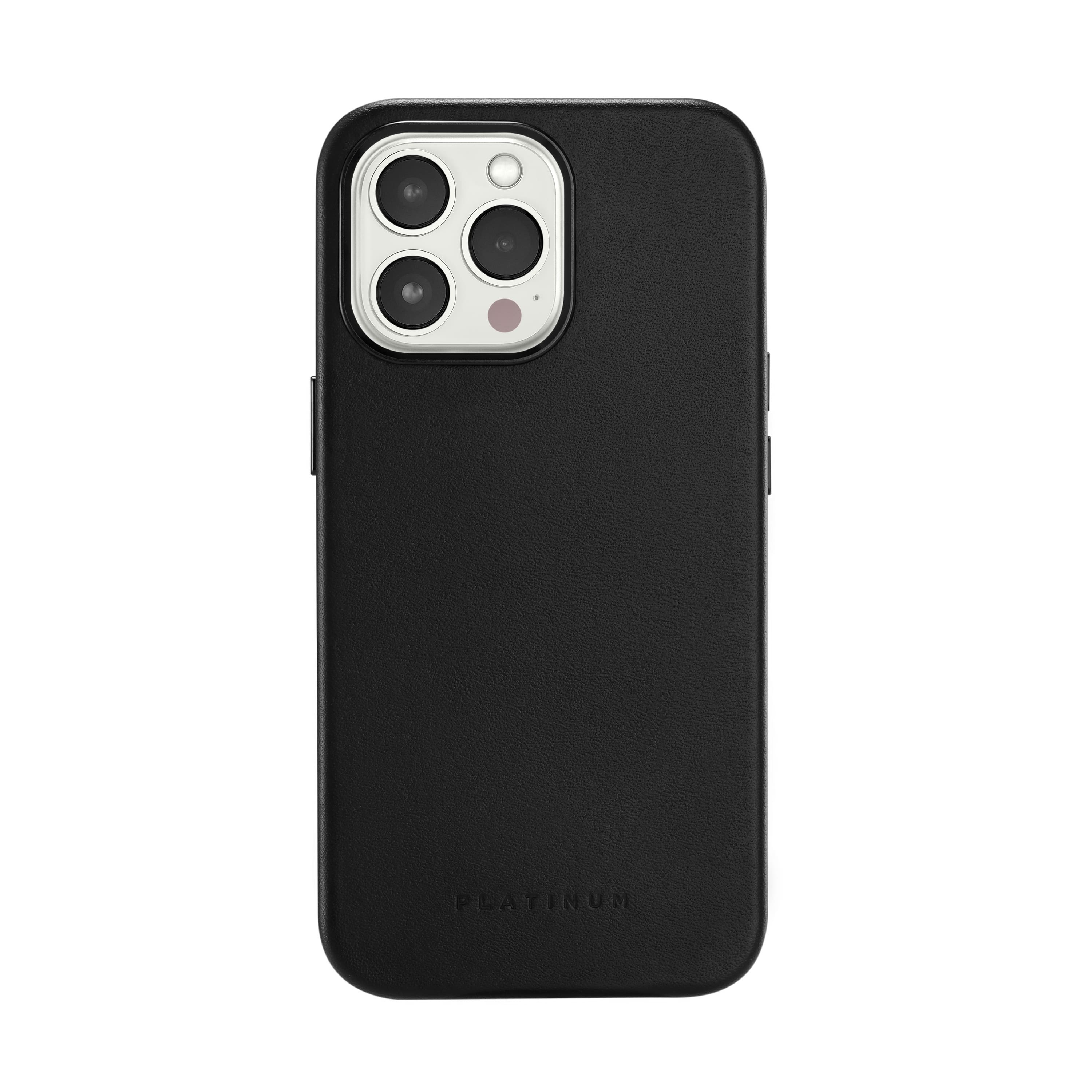Front. Platinum™ - Horween Leather Case for iPhone 13 Pro - Black.