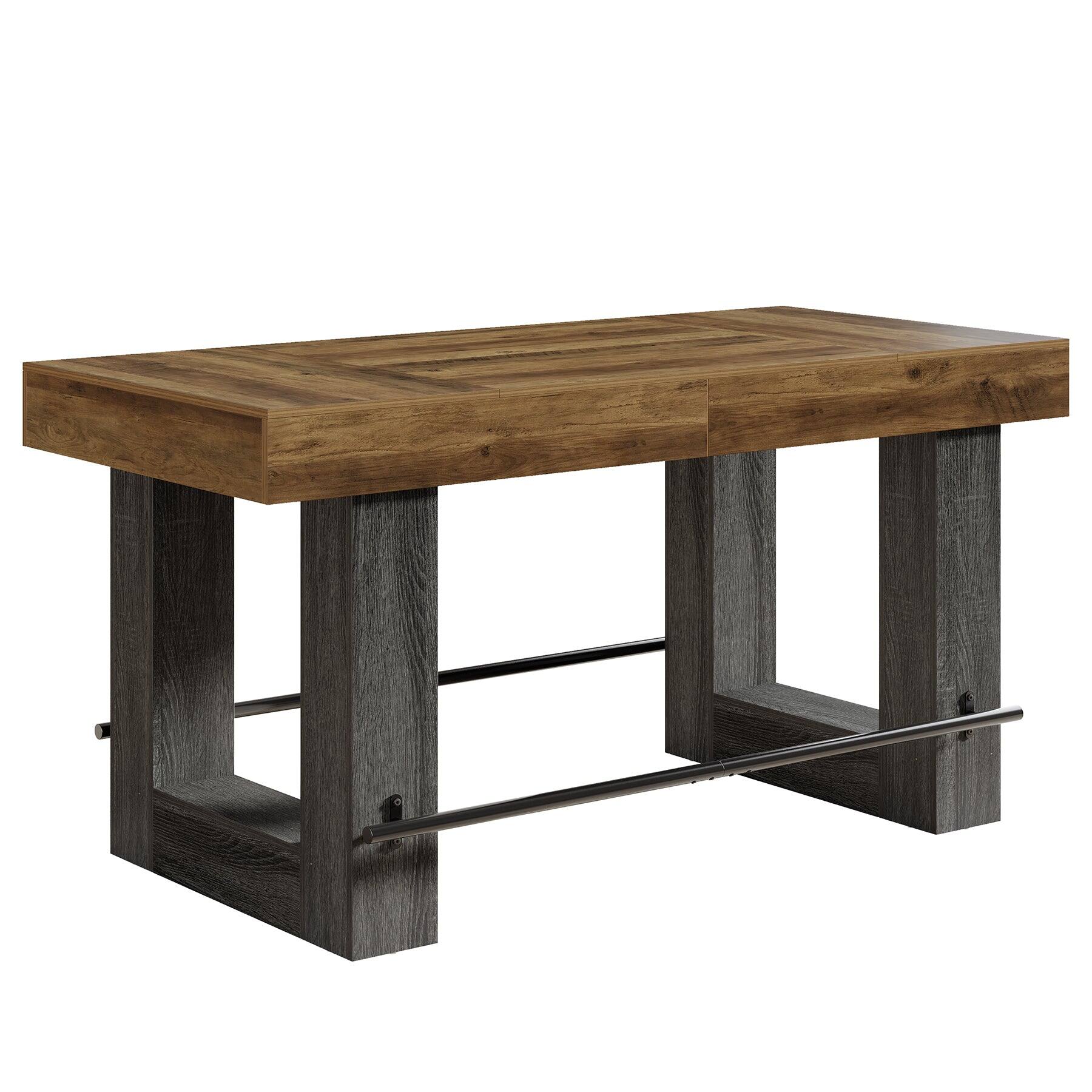 Alt View 5. Tribesigns - Kitchen Island with Engineered Wood Construction and Rectangular Top for Kitchen - Brown.