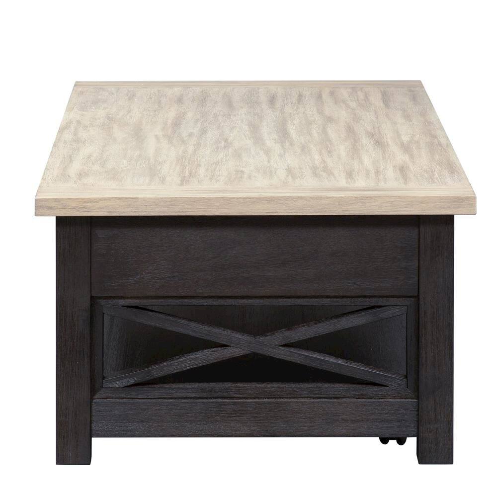 Left. Starlight Canyon Home - Black Lift Top Cocktail Table – Living Room Center Table and Coffee Table - Black.