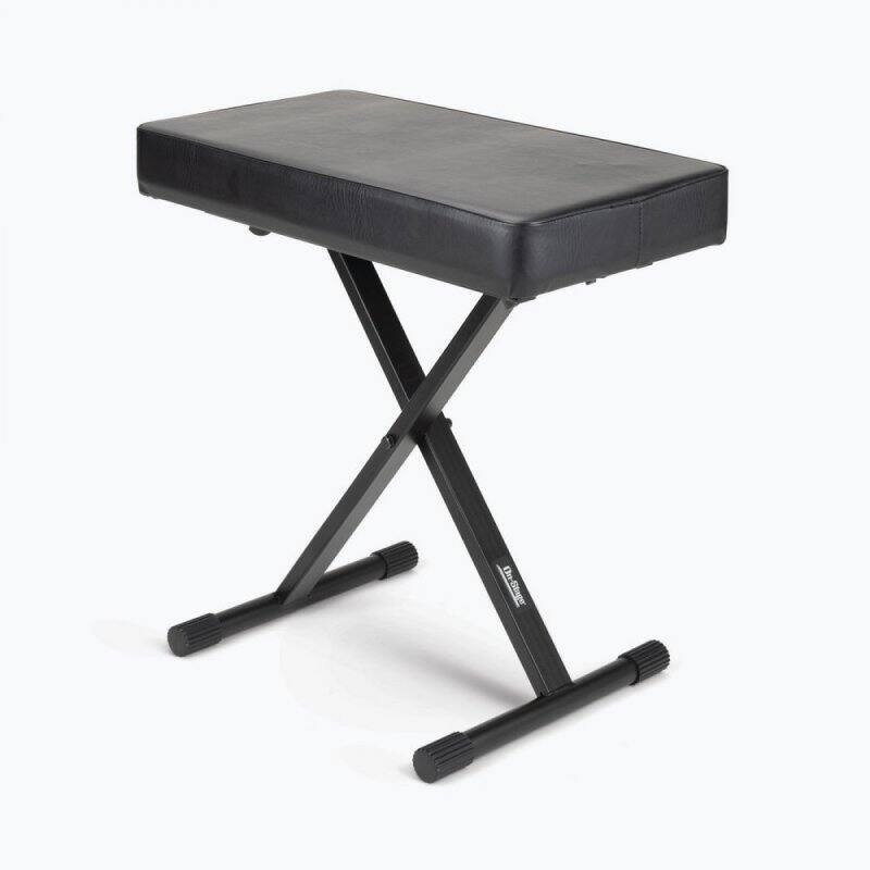 Alt View 4. On Stage Stands - OnStage 12.5" x 23.5" Deluxe X-Style Keyboard Bench, Black - Black.