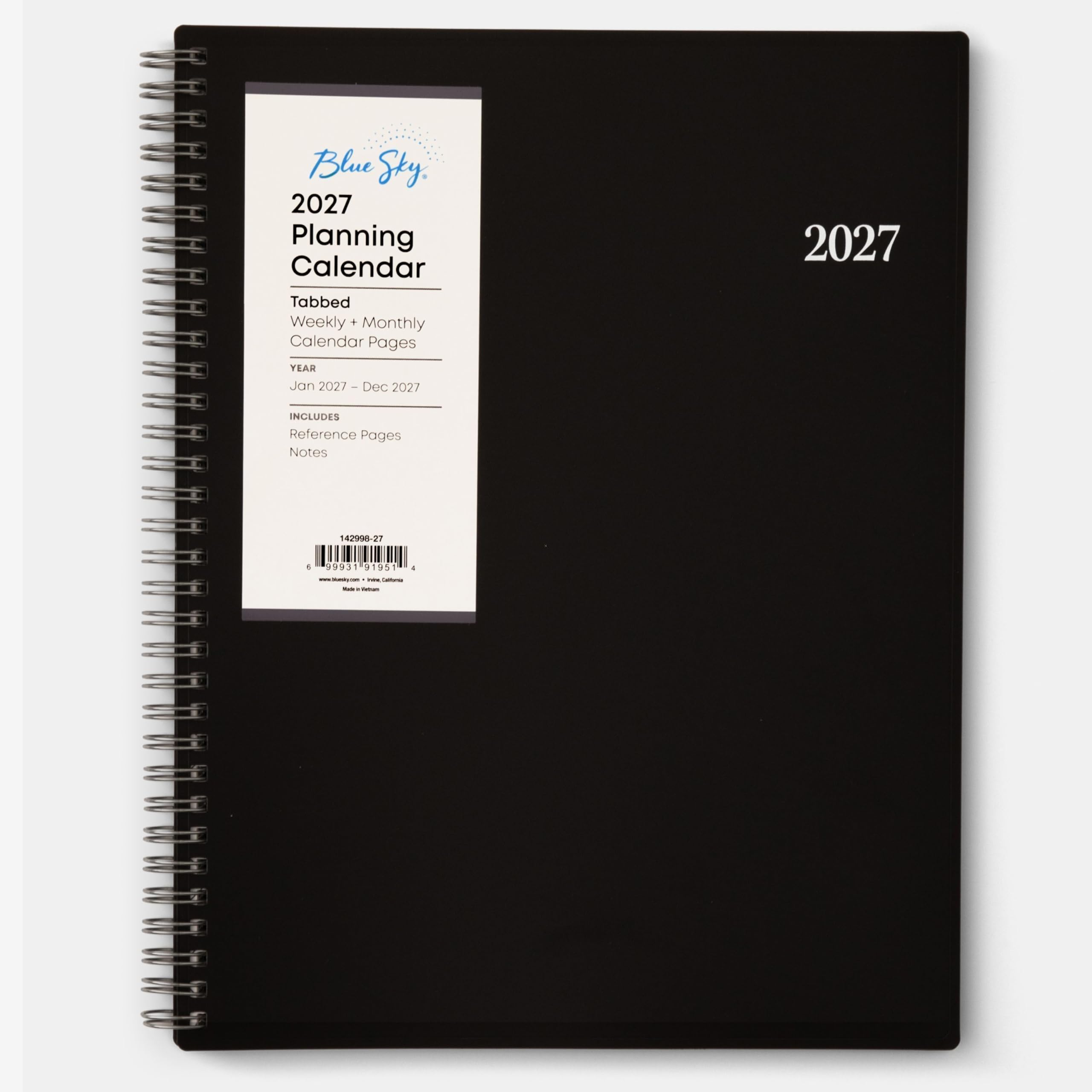 Blue Sky, 2027 Planning Calendar Tabbed Weekly + Monthly Calendar Pages

2027
YEAR Jan 2027 - Dec 2027
INCLUDES Reference Pages Notes

142998-27
5 99931 91951 ... www.bluesky.com - - Calliuma - -
