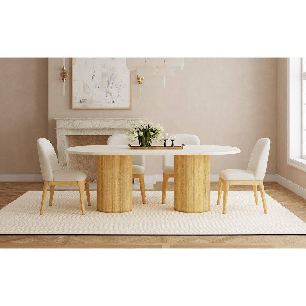 Left. Picket House Furnishings - Sutton Dining Side Chair with White Fabric in Natural - Tural.