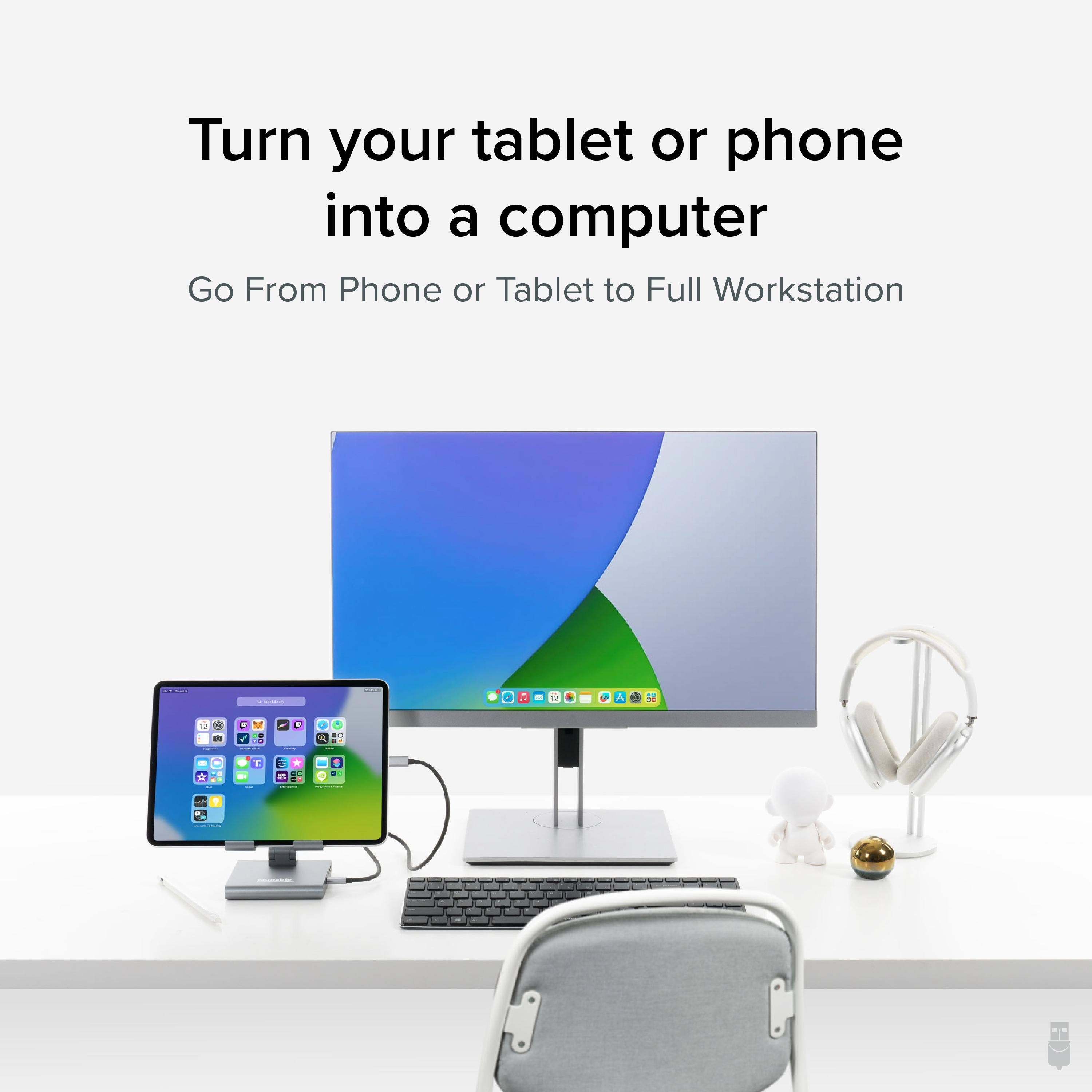 Turn your tablet or phone into a computer
Go From Phone or Tablet to Full Workstation