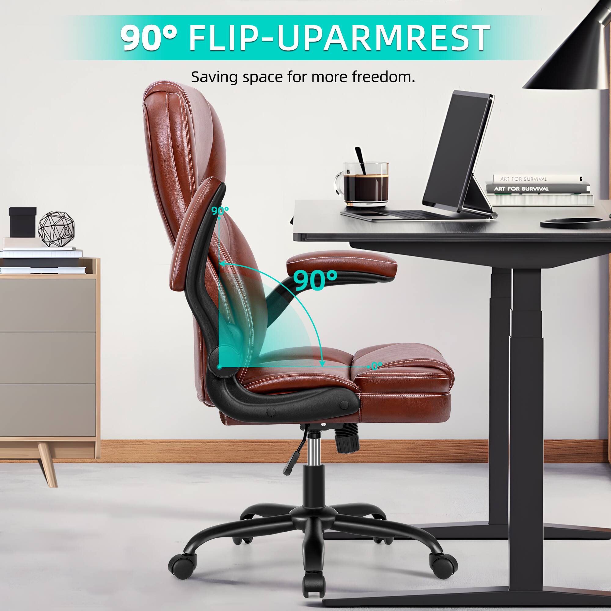 90° FLIP-UP ARMREST  
Saving space for more freedom.