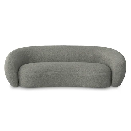 Front. Simpli Home - Sherri 89 inch Wide Contemporary Sofa in Stone Grey Boucle Performance Fabric - Stone Grey.