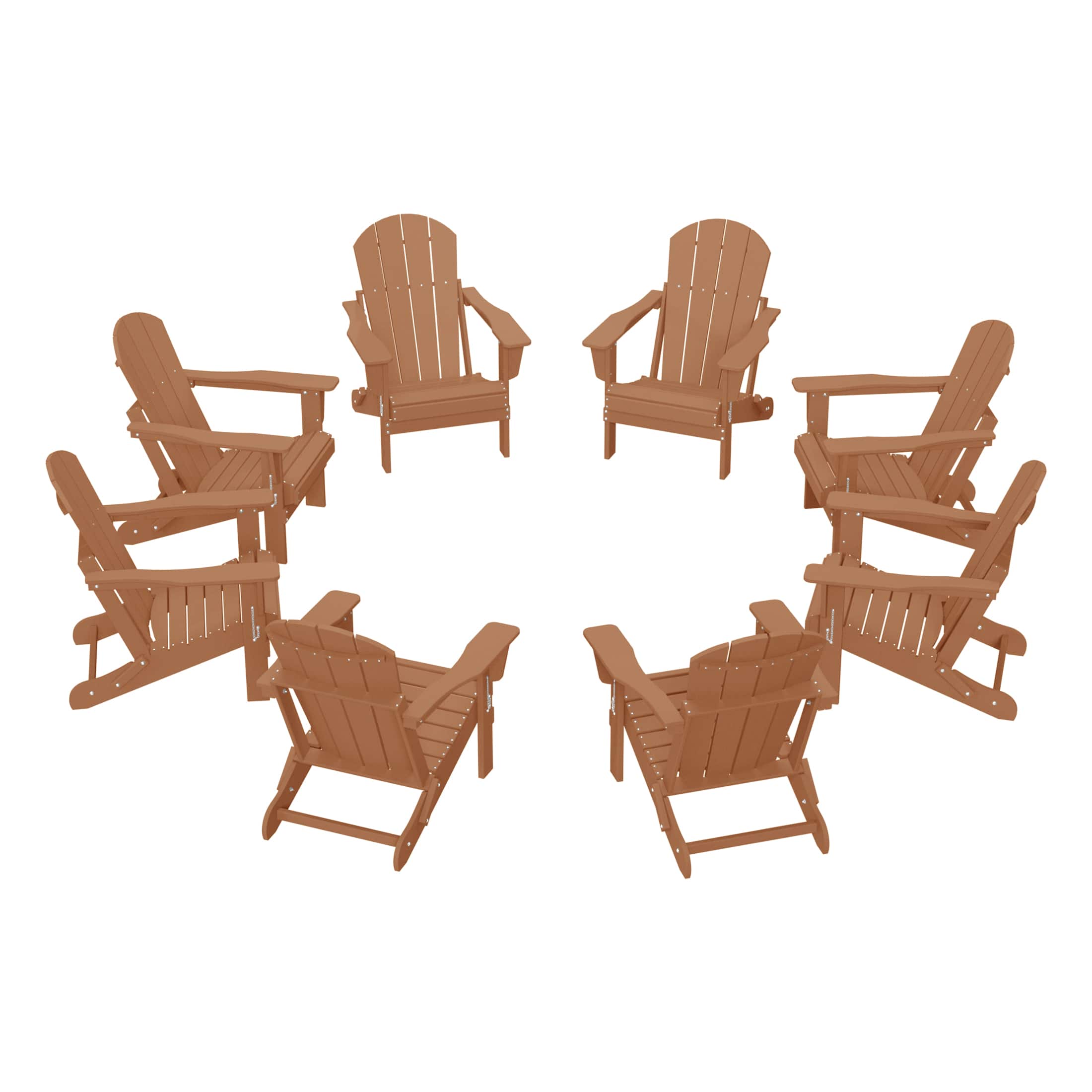 WestinTrends - Malibu Outdoor Folding Poly Adirondack Chair (Set of 8) - Teak price history on PriceWatchPro