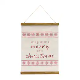 BreeBe - Merry Christamas Wall Banner 20"H - Cream, Red