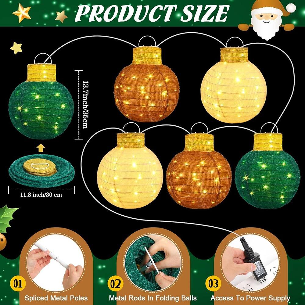 PRODUCT SIZE

13.7 inch/35 cm  
11.8 inch/30 cm

01 Spliced Metal Poles  
02 Metal Rods In Folding Balls  
03 Access To Power Supply