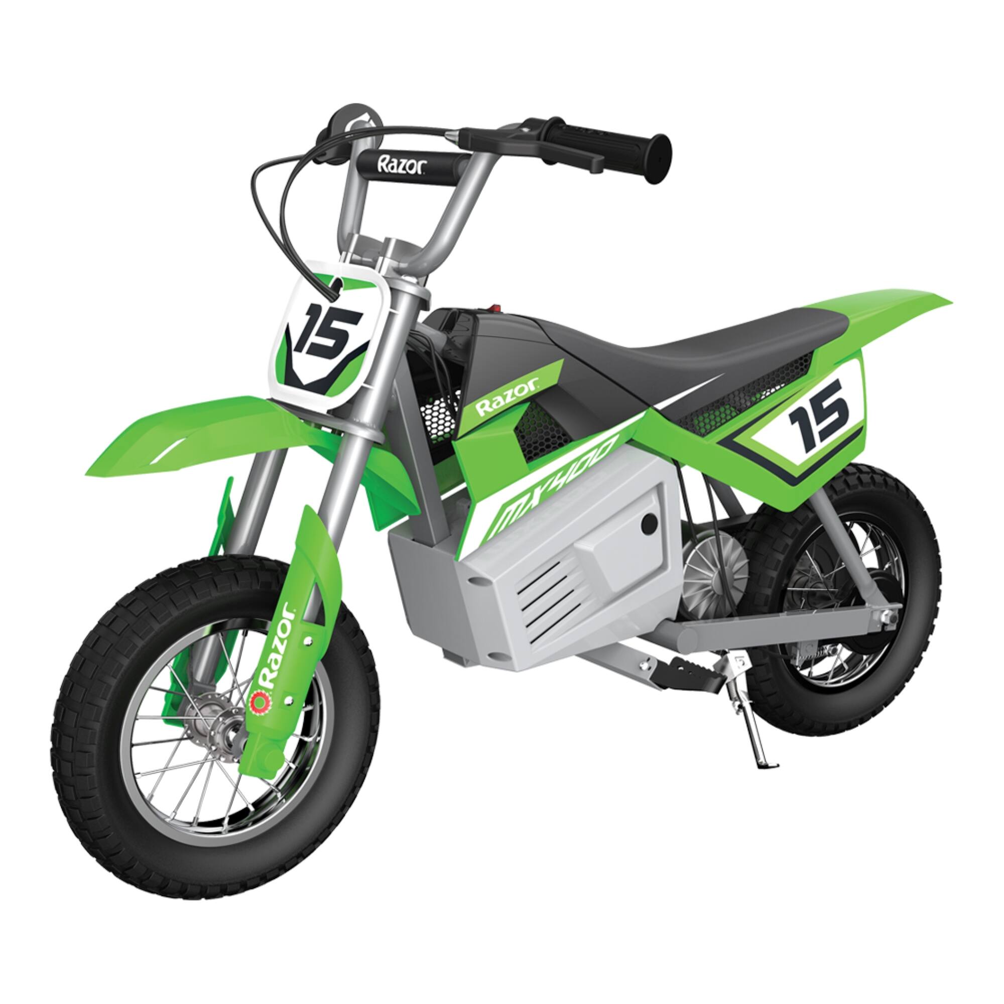 Alt View 12. Razor - MX400 Dirt Rocket 24V Electric Toy Dirt Bikes (2 Pack) - Black/Green.