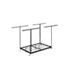 Front. Fleximounts - OHK Series 24 in. W x 36 in. D x 22-40 in. H Black Ceiling Mounted Overhead Garage Storage Rack with Accessory Hooks - Black.