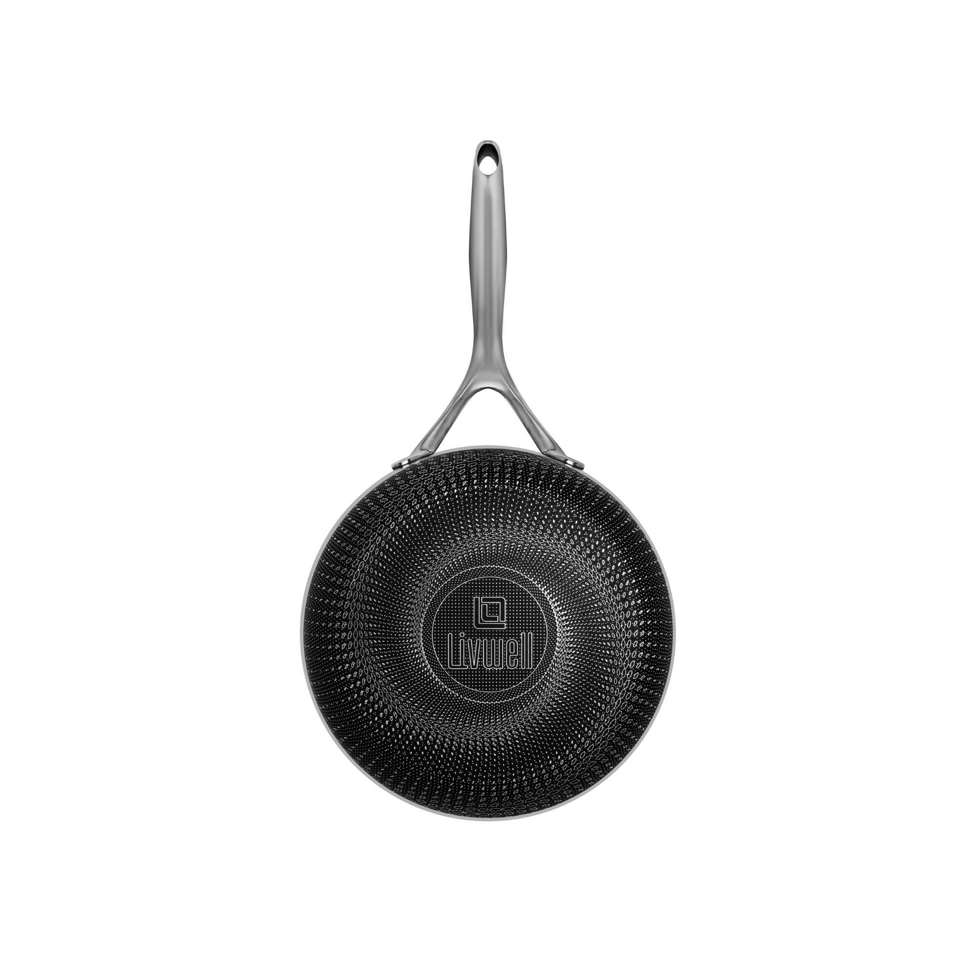 Alt View 2. Livwell Brands - DiamondClad™ 8" Hybrid Nonstick Stainless Steel Frying Pan, Dishwasher Safe, PFOA-free – Silver/Black - Black/Silver.