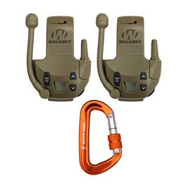 Walkers - Walker's Razor 22-Channel Walkie Talkie Attachment ( 2-Pack) and Carabiner - Green