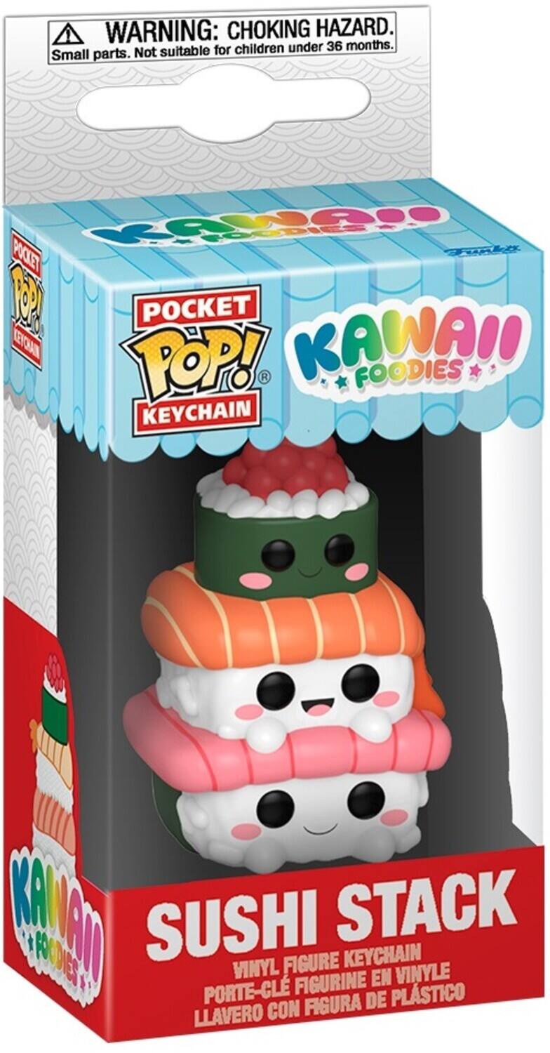 1 WARNING: CHOKING HAZARD. Small parts. Not suitable for children under 36 months. POCKET POP! KEYCHAIN KAWAII FOODIES SUSHI STACK VINYL FIGURE KEYCHAIN FIGURINE EN VINYLE PORTE-CLÉ FIGURA DE PLÁSTICO LLAVERO CON