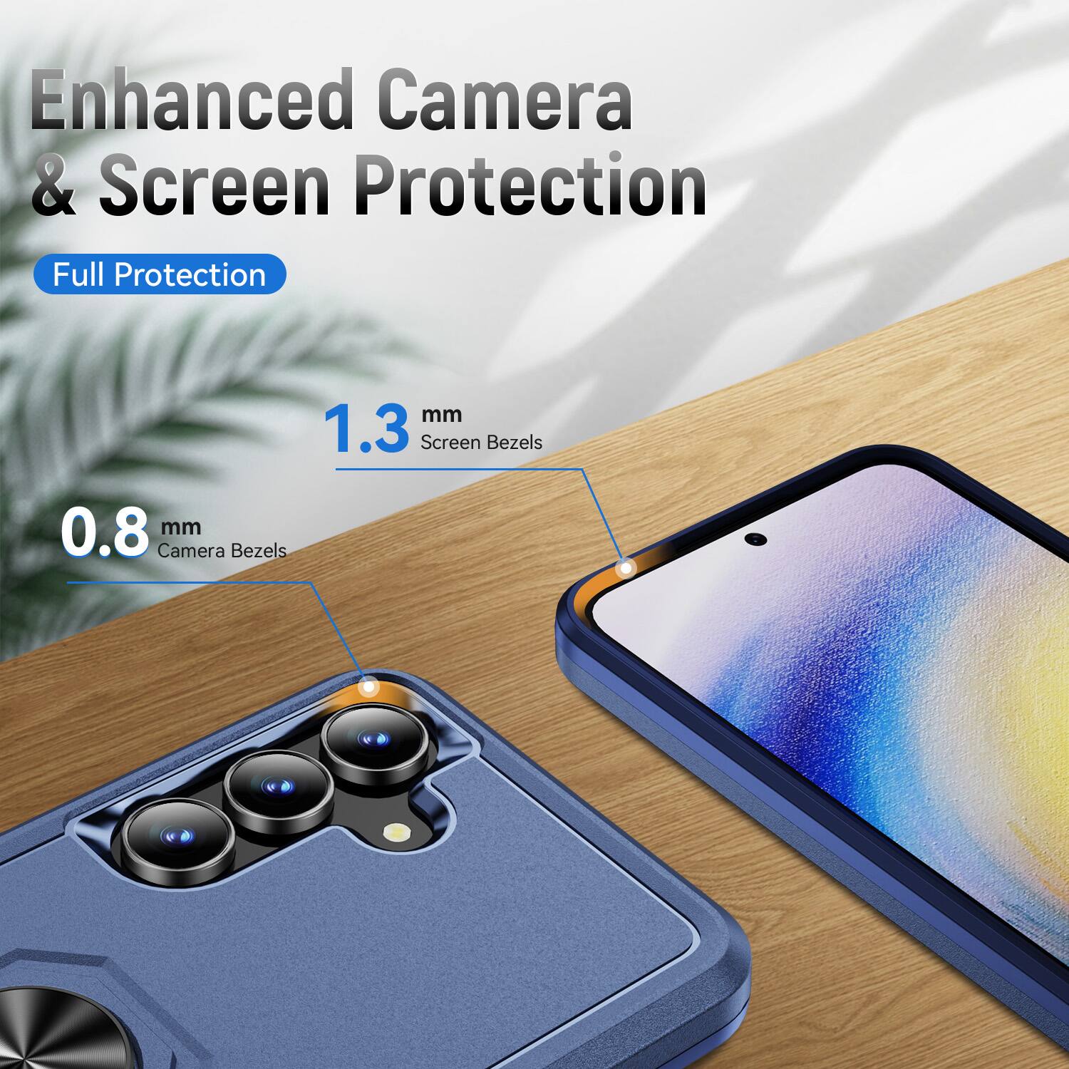Enhanced Camera & Screen Protection  
Full Protection  
1.3 mm Screen Bezels  
0.8 mm Camera Bezels