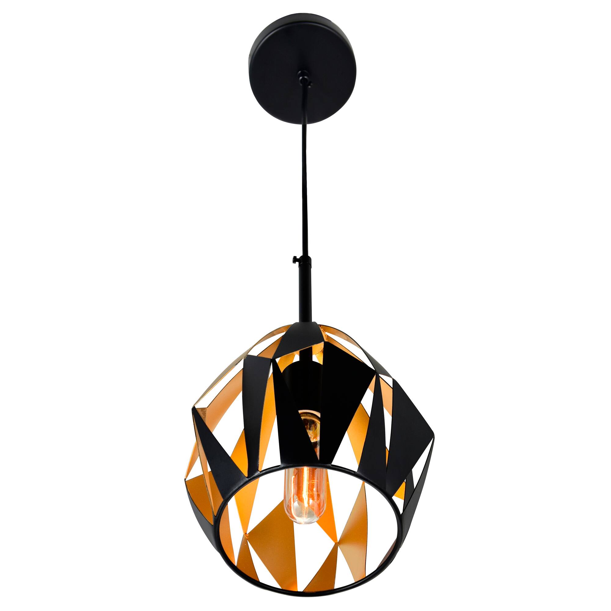 Angle. CWI Lighting - Oxide 1 Light Down Mini Pendant With Black+Copper Finish - Black & Copper.