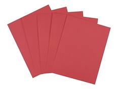 Front. Staples - Brights Multipurpose Paper, 24 lbs., 8.5" x 11", Red, 500/Ream - Red.