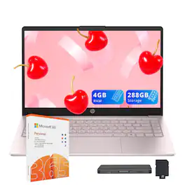 HP - Stream 14" HD Laptop,Intel N150,4GB RAM,128GB UFS+128GB Docking Set,UHD Graphics,1 Year Office 365,Win 11s - Pink