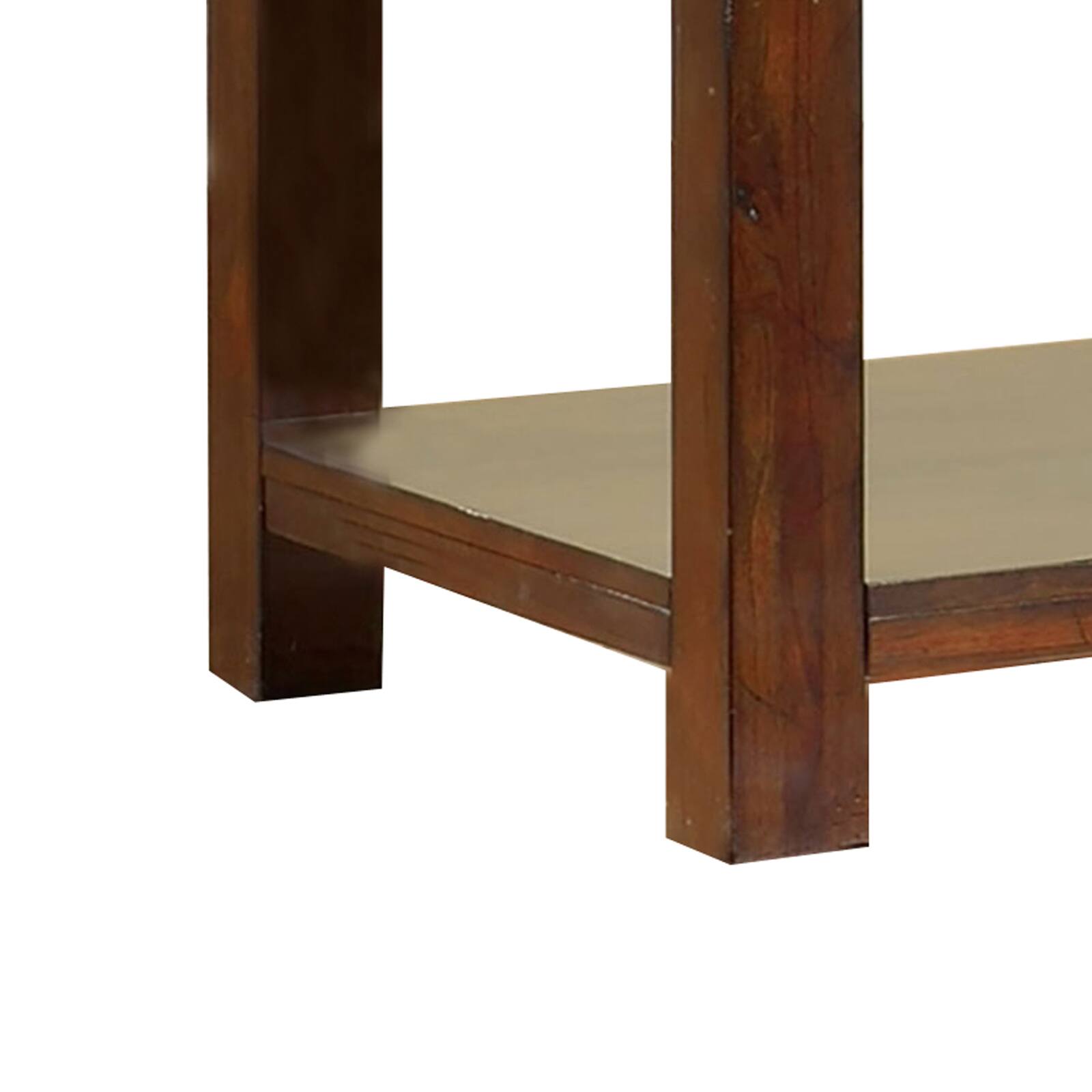 Alt View 3. Manhattan Lane - Square Shaped End Table with Open Bottom Shelf - Dark Cherry.