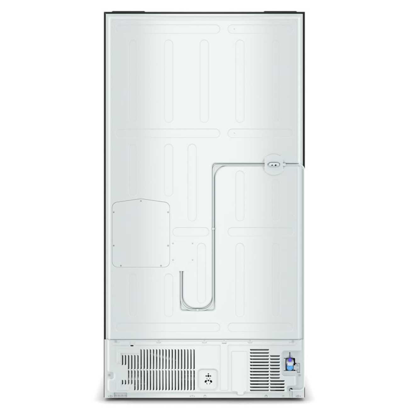 Back. Whirlpool - 36 in. Wide 24 cu. ft. 3-Door French Door Counter Depth Refrigerator - Black Stainless Finish.