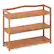 Front. Costway - 3-Tier Wood Shoe Rack Solid Acacia Wood Shoe Shelf with Side Metal Hooks - Reddish Brown.