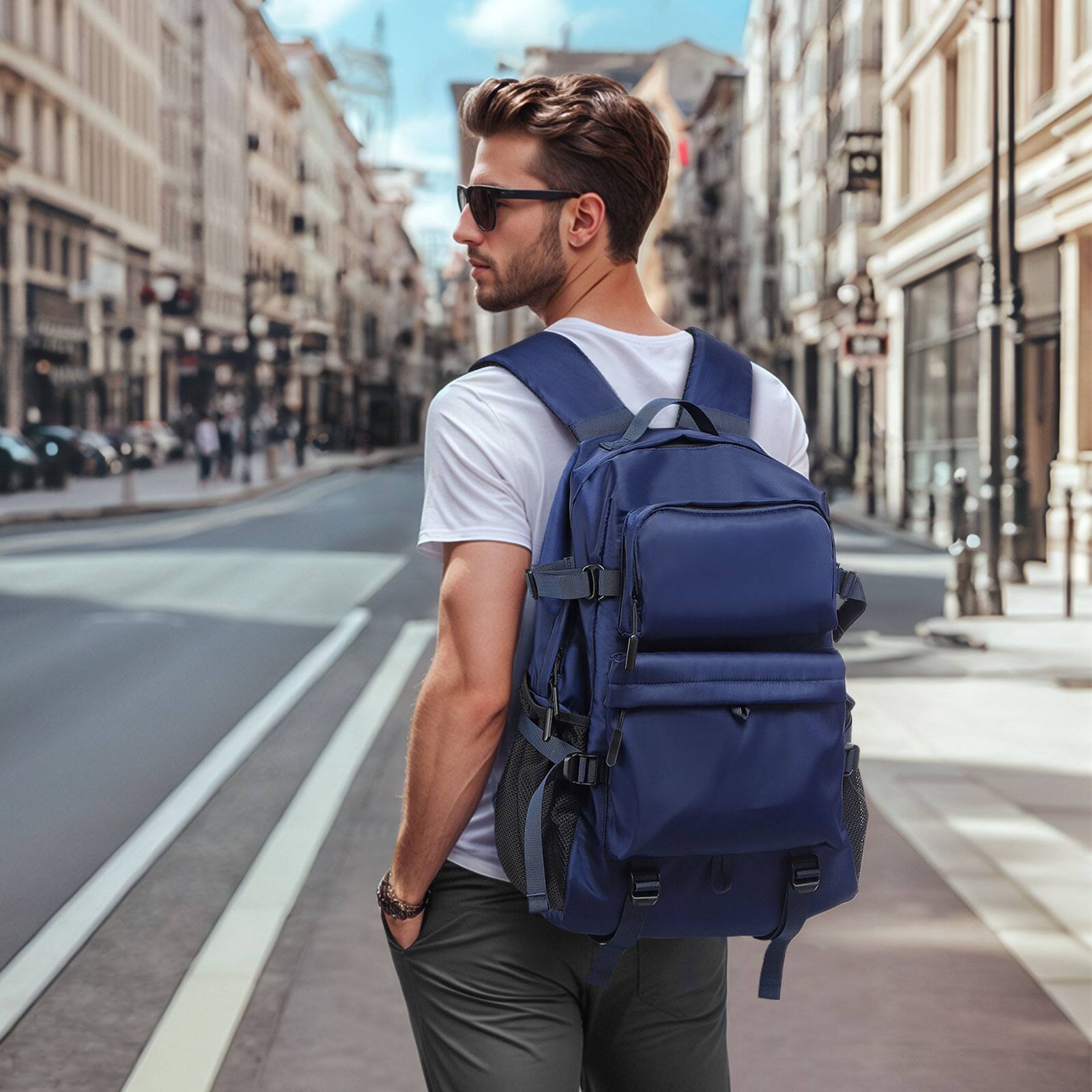 Alt View 1. Unique Bargains - 28L Laptop Backpack, Business for Men, Casual TSA Approved Travel for Women, Water Resistant Daypack - Blue.