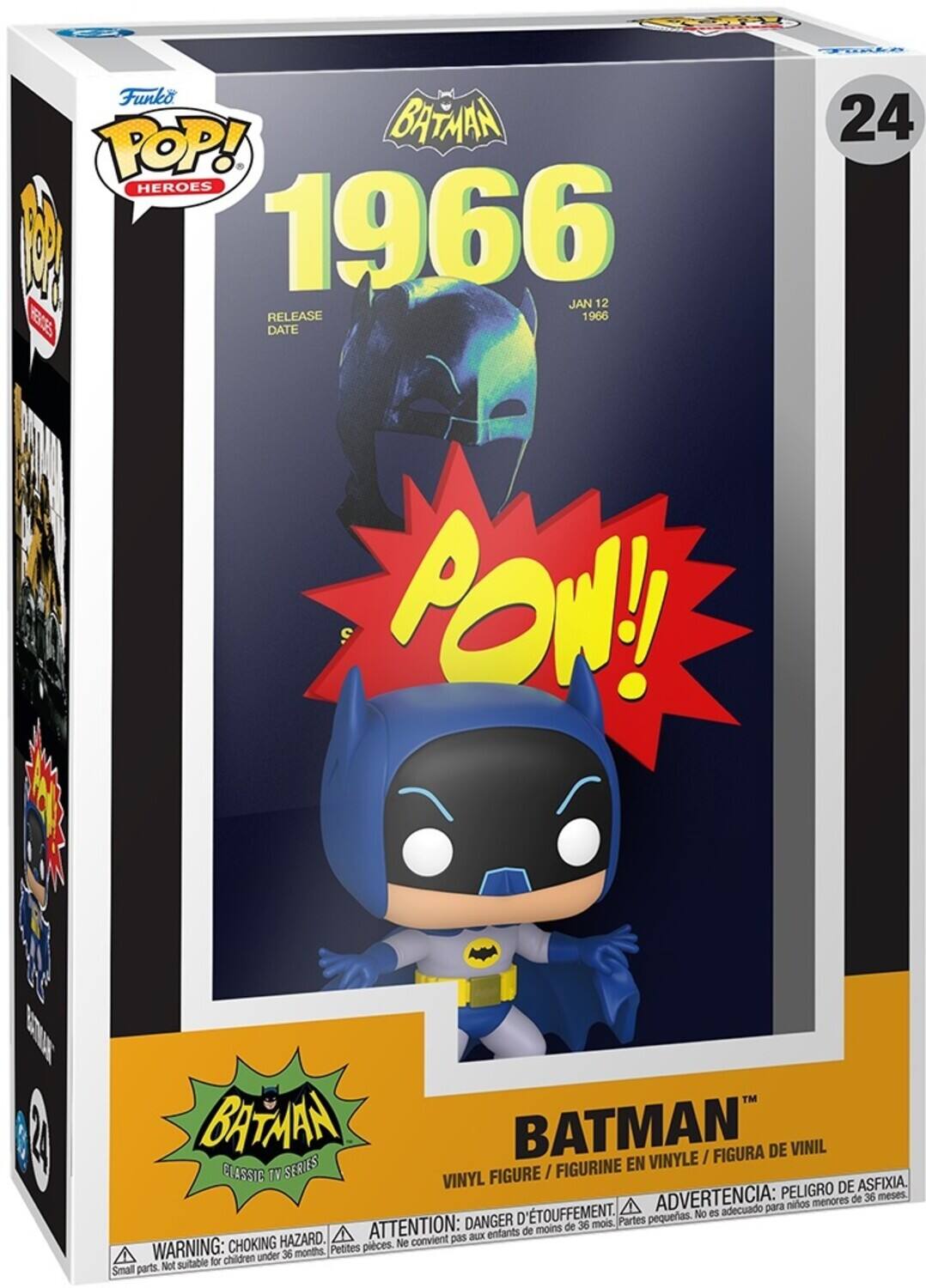 TDALA Funko BATMAN POP! HEROES! 1966 JAN 12 RELEASE 1966 DATE 24 PON! 1 BATMAN BATMAN FIGURA DE VINIL SERIES FIGURINE EN VINYLE CEASSIC TV FIGURE / VINYL DE ASFIXIA. ADVERTENCIA: PELIGRO de 36 meses para niños menores D'TOUFFEMENT. No es adecuado DANGER 36 mois. Partes pequeñas. HAZARD. ATTENTION: convient pas aux enfants de moins de 36 mois. Petites Not suitable for Small parts.