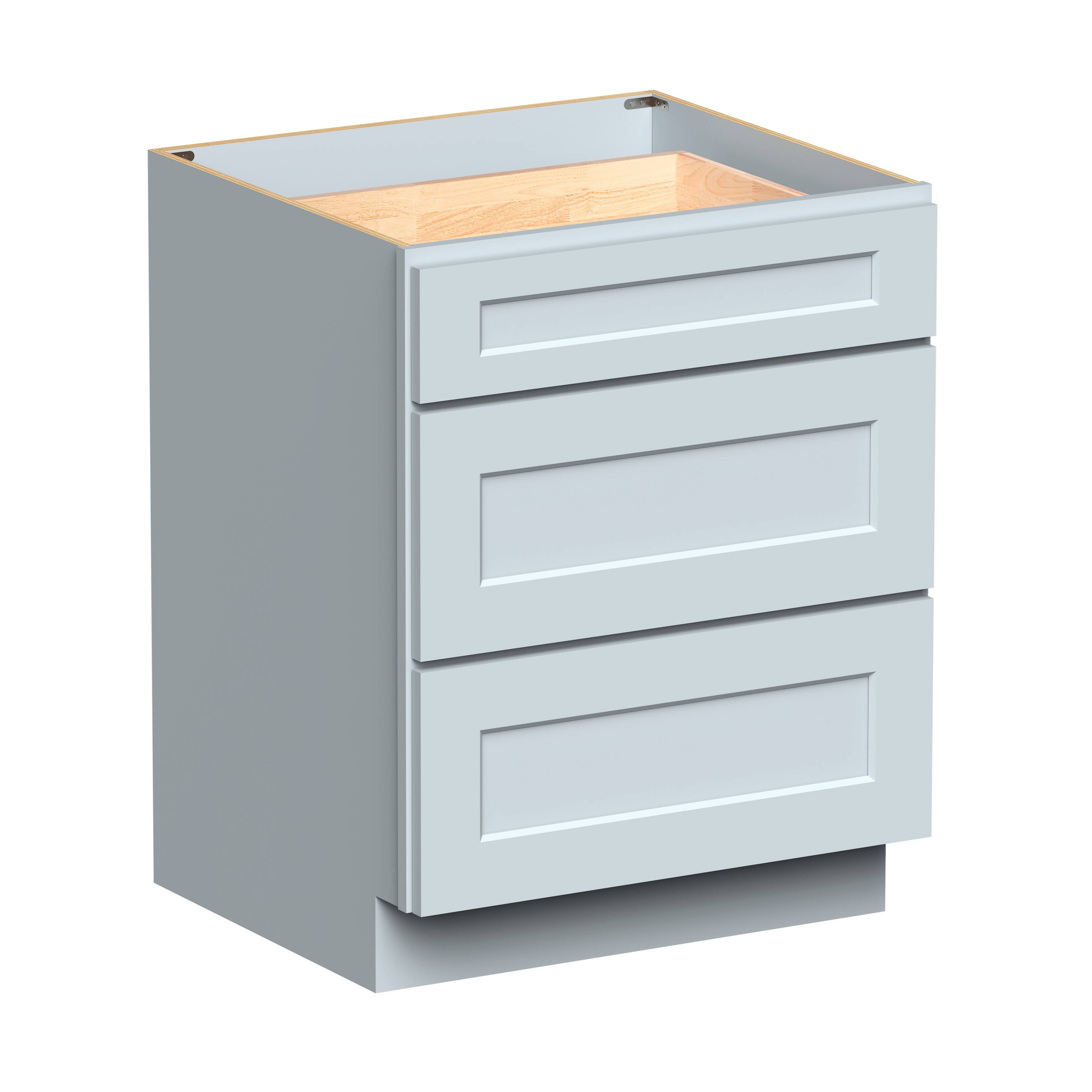 Alt View 1. Boyel Living - Dove Gray Drawer Base Cabinets 34.5.Wx24in.H Ready to Assemble Kitchen Cabinets 3Drawers - DOVE GRAY.