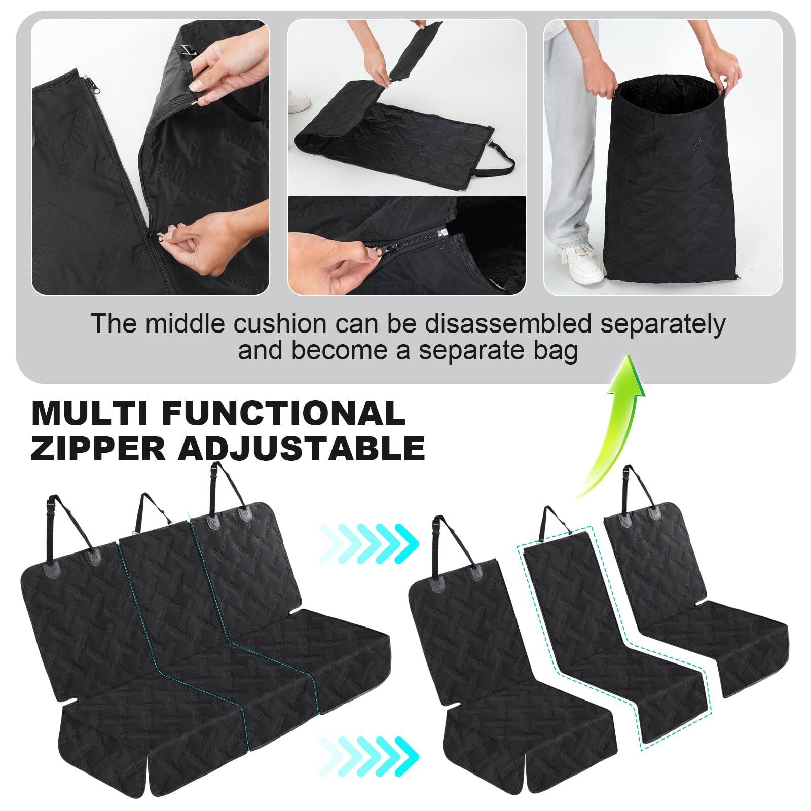 The middle cushion can be disassembled separately and become a separate bag.

MULTI FUNCTIONAL ZIPPER ADJUSTABLE