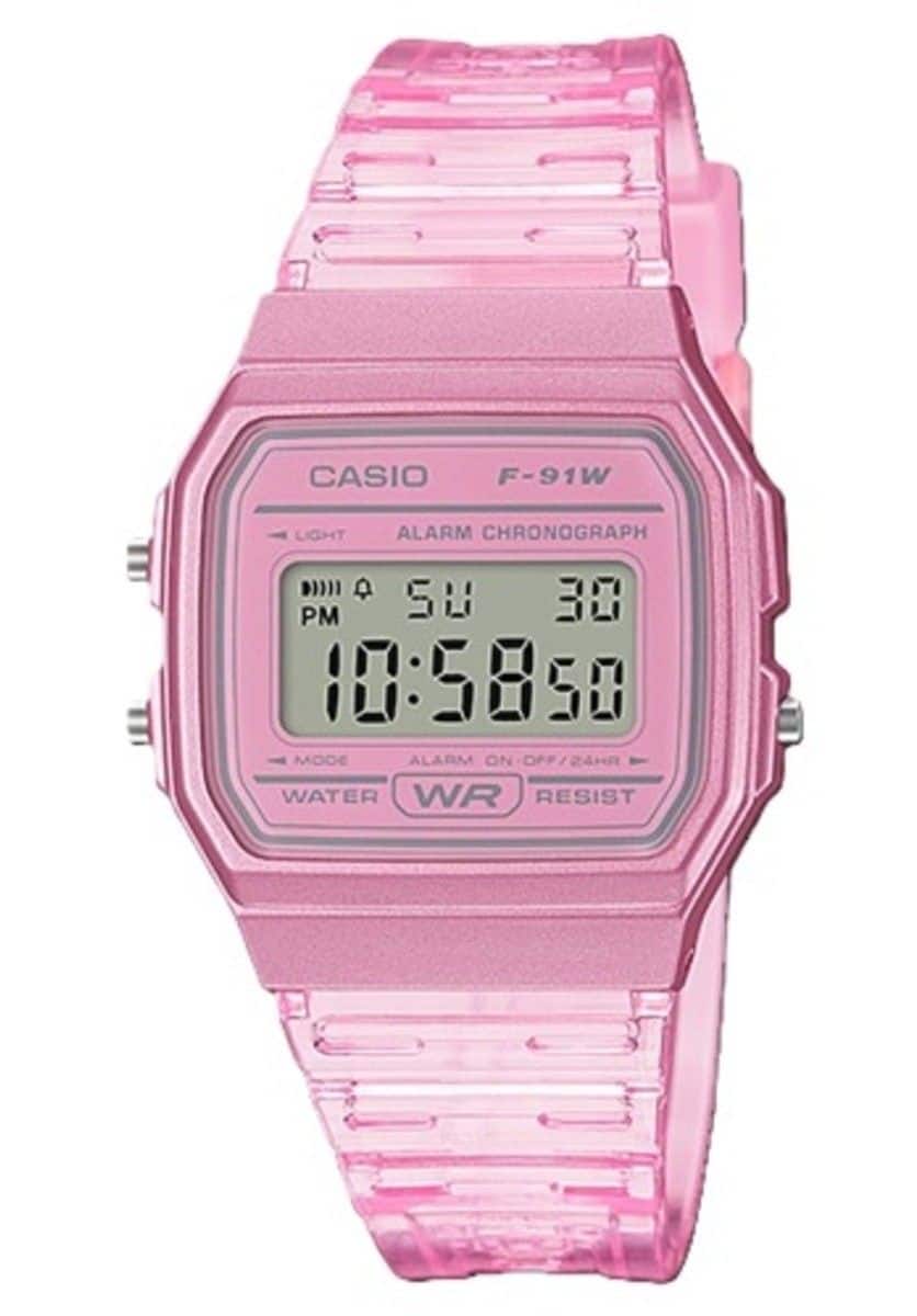 Casio - Youth Resin Digital F-91WS-4 F91WS-4 Unisex Watch - Pink