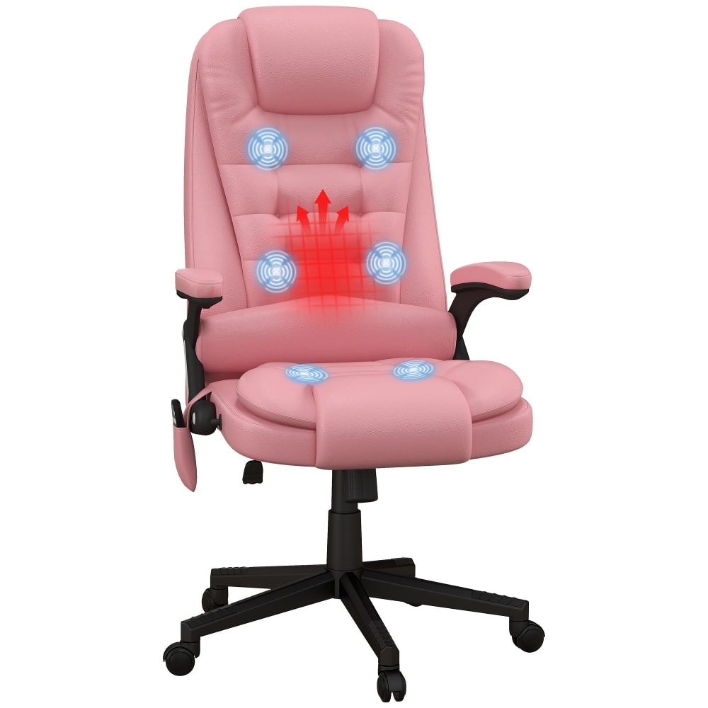 Loheer - Heated Massage Office Chair Reclining Computer Chair - Pink price history on PriceWatchPro