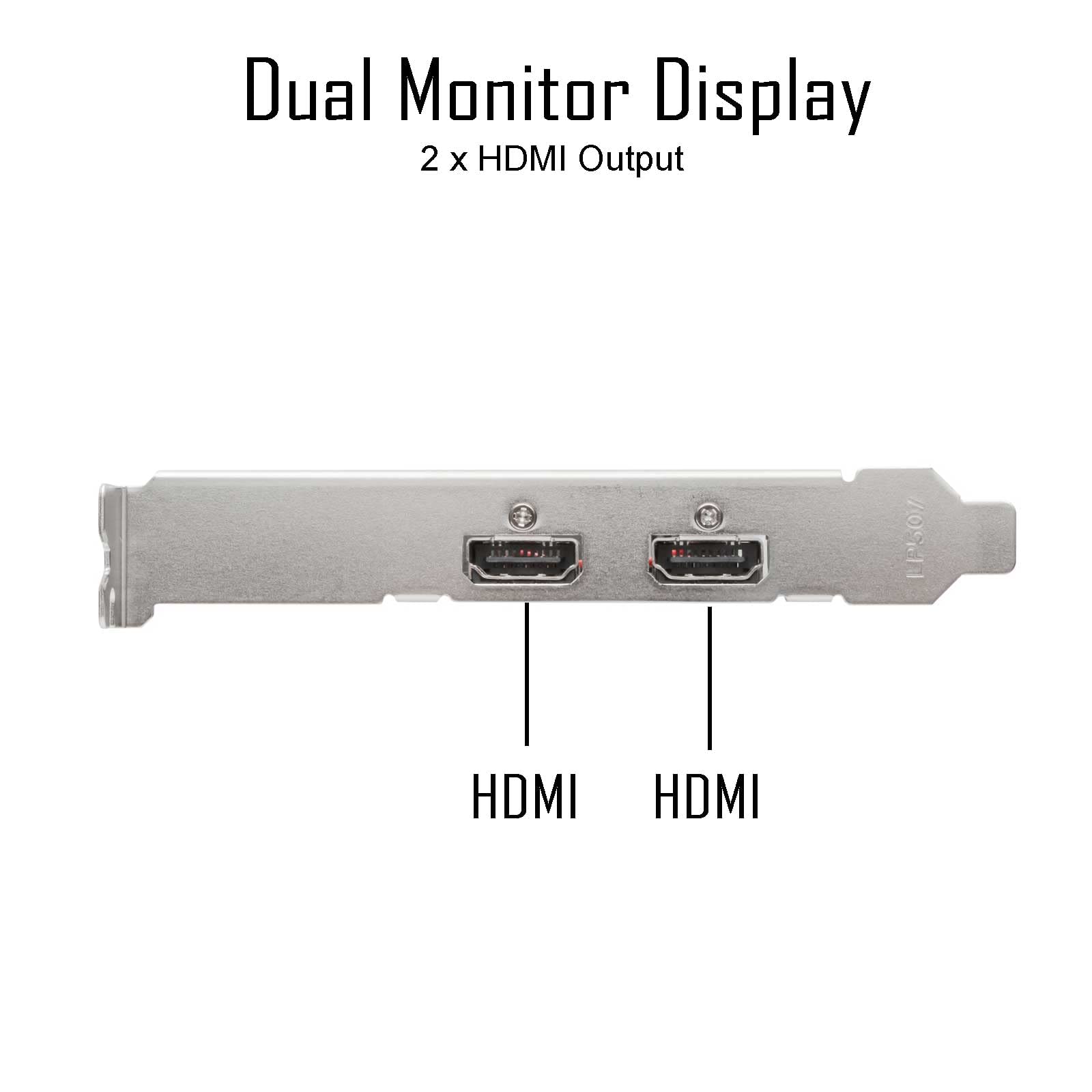 Dual Monitor Display  
2 x HDMI Output  

HDMI  
HDMI