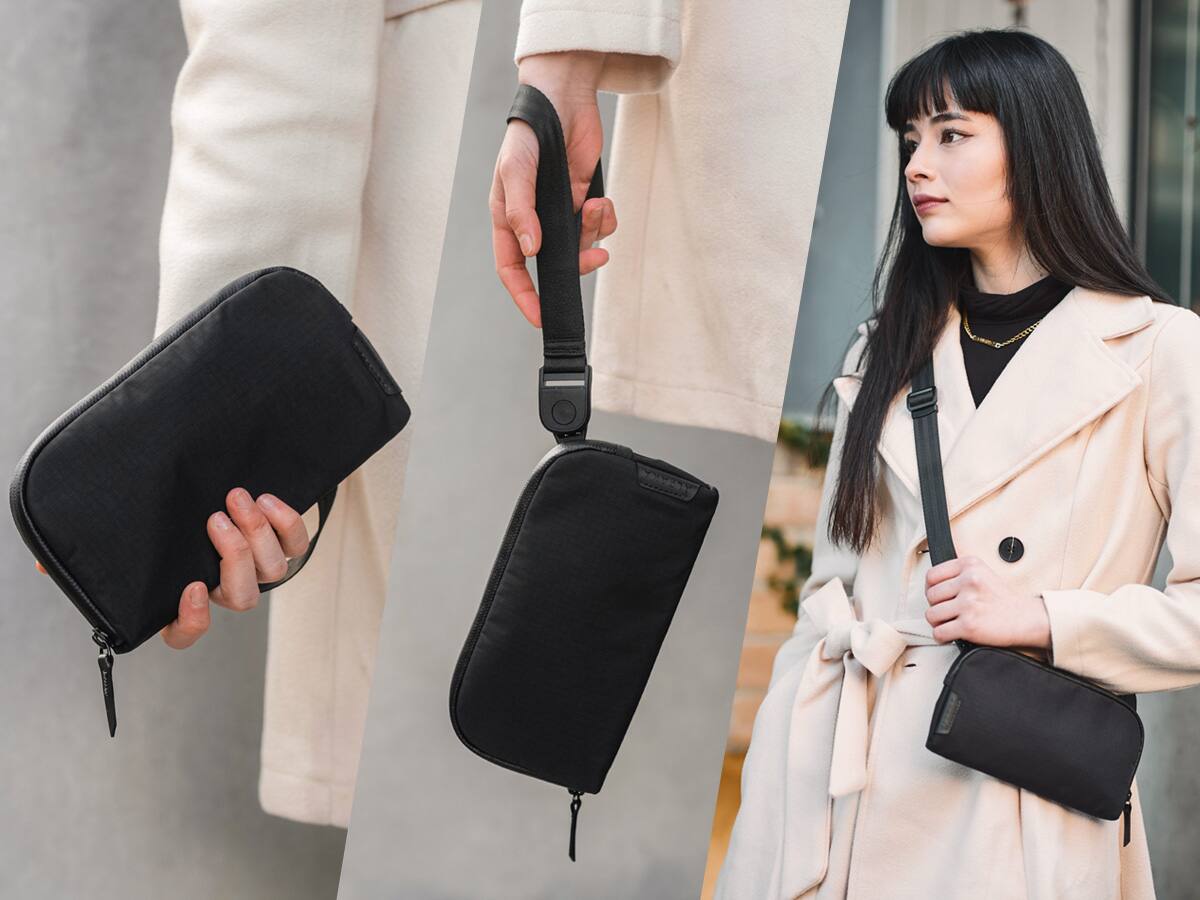 Alt View 8. ALPAKA - Flight Pouch Crossbody Phone Bag & Travel Organizer for Passport, Phone, Cards & Everyday Carry, Weather-Resistant - Black Axoflux 210D.