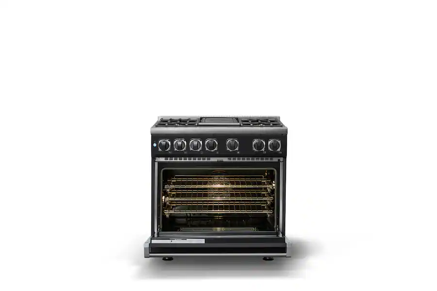 Wide Line Precision Viking 36 in. Wide 4 Burner Dual Fuel Sealed Buner Frestanding Range ...
