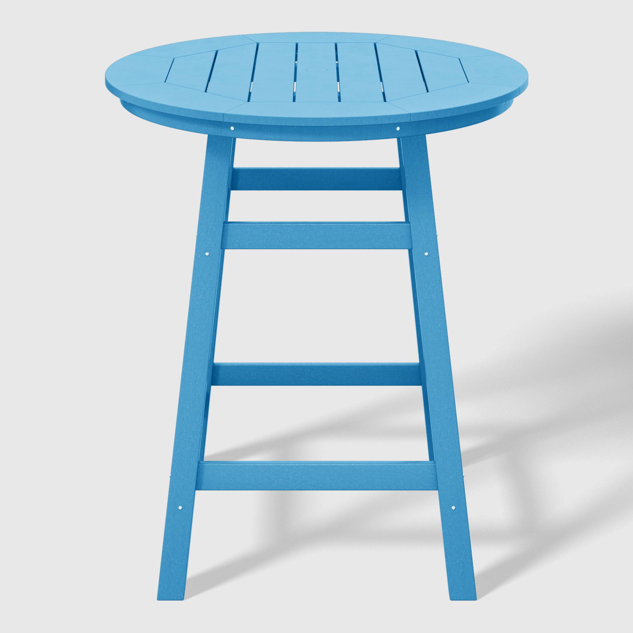 Back. WestinTrends - WestinTrends Malibu Outdoor 35" HDPE Round Patio Counter Height Bar Table - Pacific Blue.