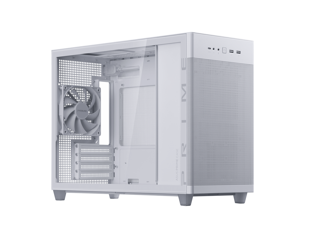ASUS Prime AP201 White MicroATX Tempered Glass, 338mm GPU, 360mm