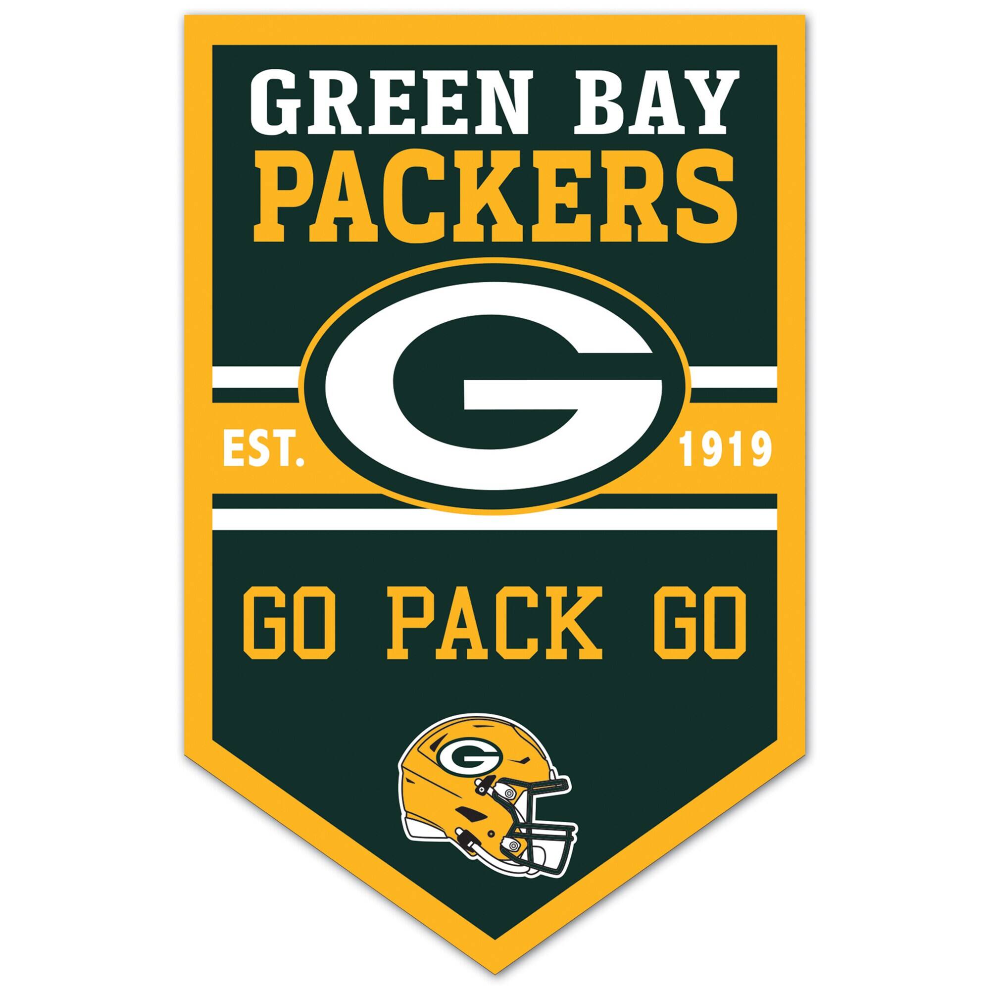 Green Bay Packers 11" x 17" Chevron Wood Sign