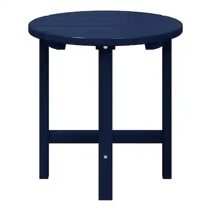 Front. WestinTrends - WestinTrends Dylan Adirondack Round Outdoor Side Table - Navy Blue.