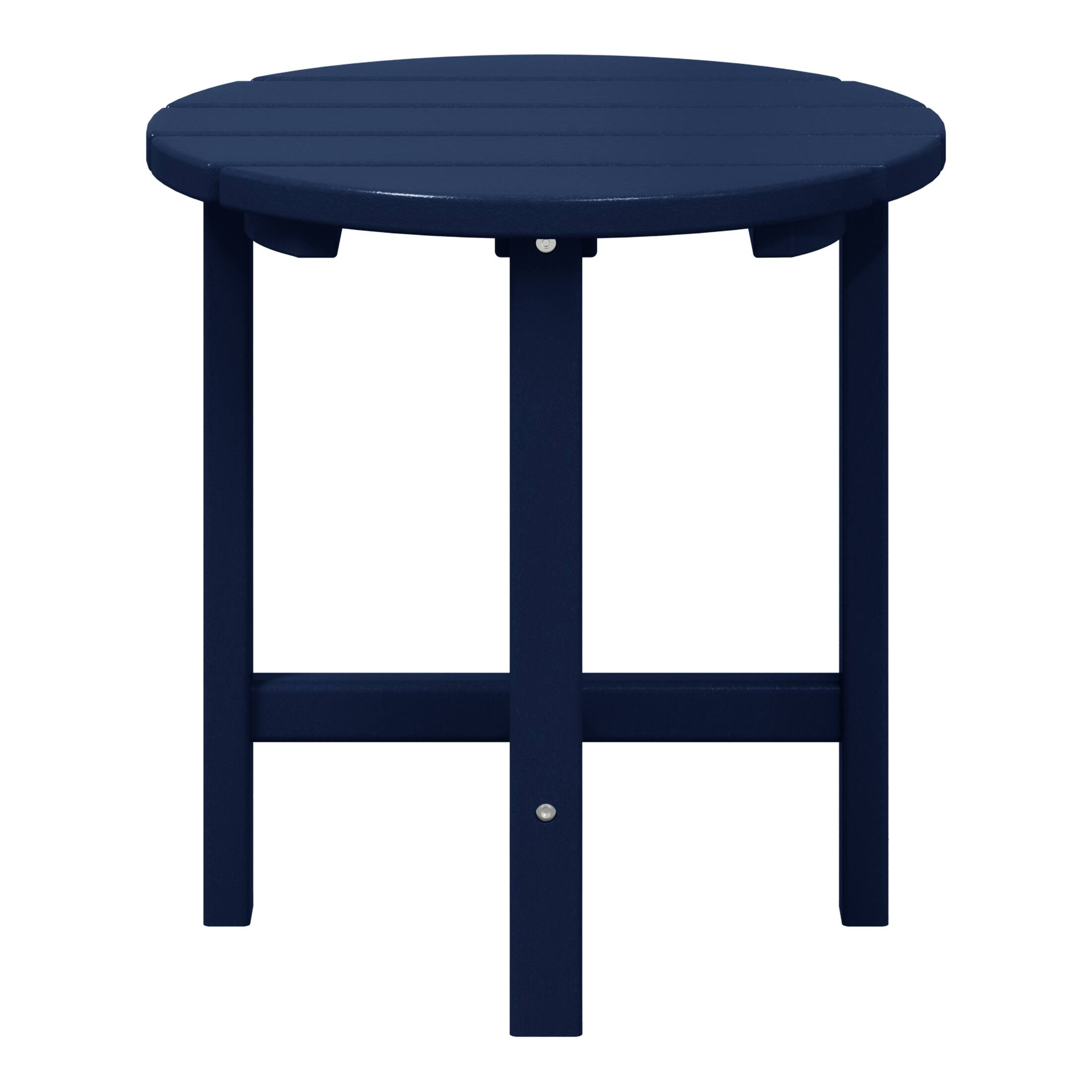 Front. WestinTrends - WestinTrends Dylan Adirondack Round Outdoor Side Table - Navy Blue.