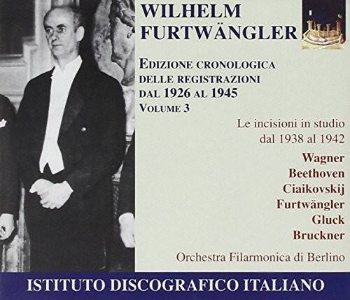 WILHELM FURTWÄNGLER  
Edizione Cronologica delle Registrazioni dal 1926 al 1945  
Volume 3  

Le incisioni in studio dal 1938 al 1942  
Wagner  
Beethoven  
Ciaikovskij  
Furtwängler  
Gluck  
Bruckner  

Orchestra Filarmonica di Berlino  

ISTITUTO DISCOGRAFICO ITALIANO